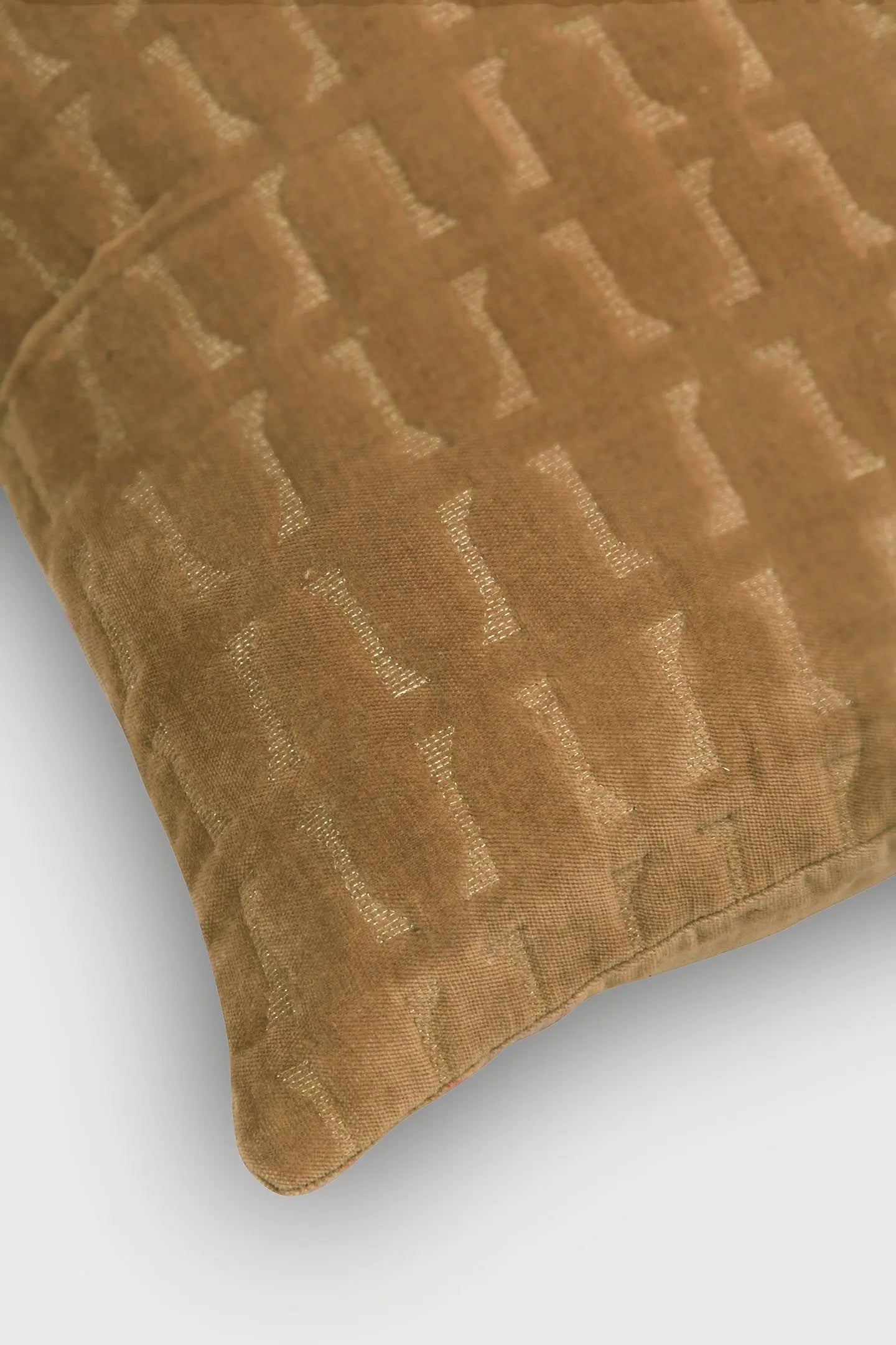 Twig Tan Brown Embroidered Velvet Cushion Cover SanctuaryLiving