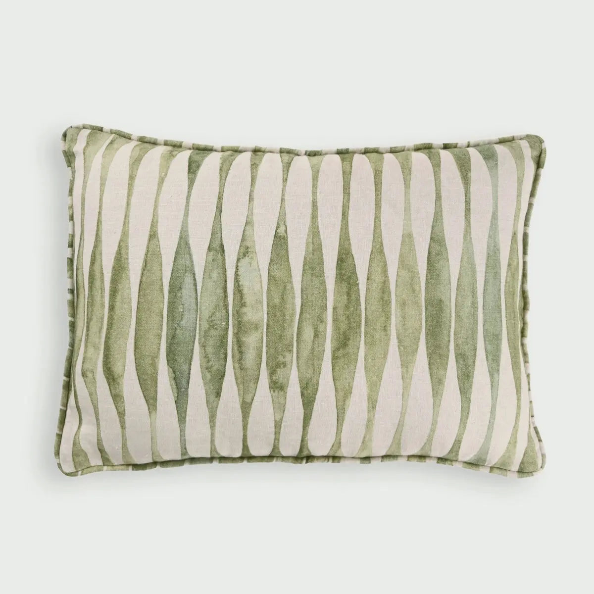 Ripple Sage Oblong Linen Cushion Cover SanctuaryLiving