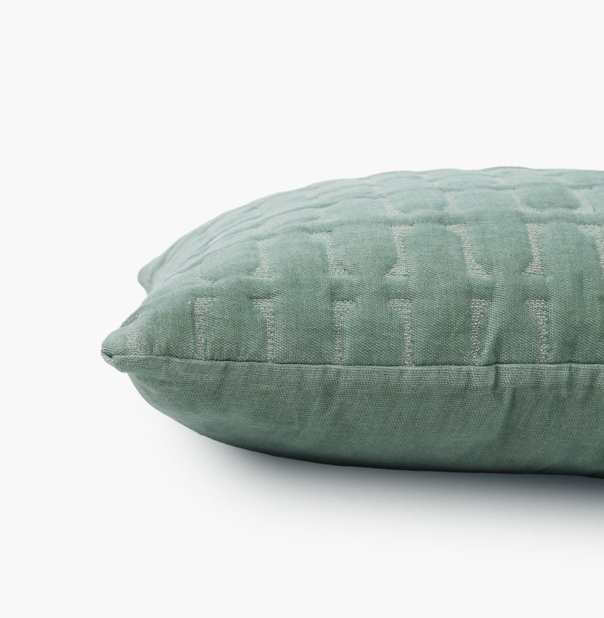 Twig Duck Egg Embroidered Velvet Cushion Cover