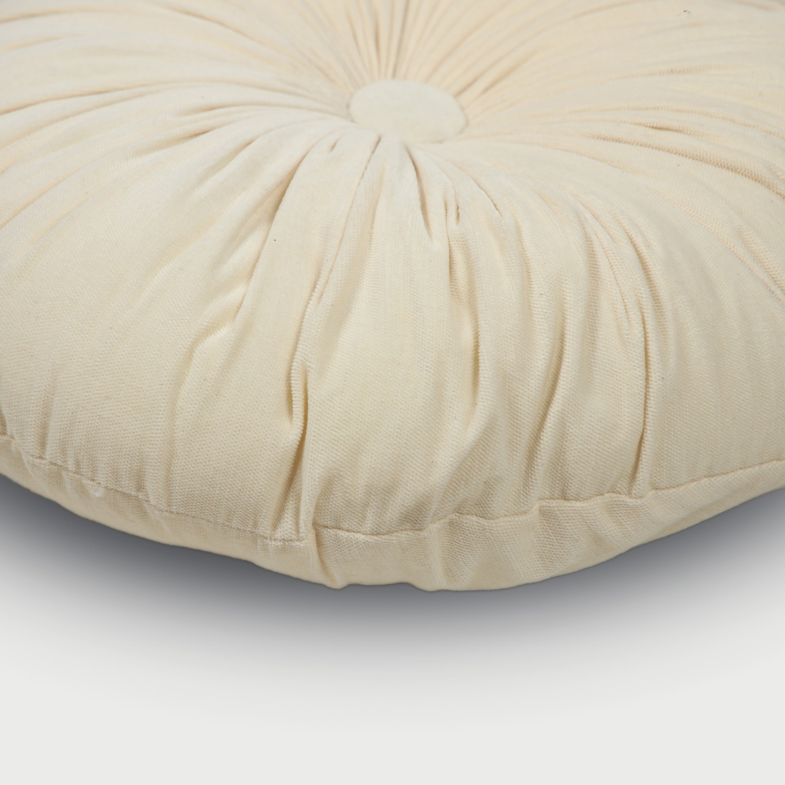 Cuddle Ivory Velvet  Round Cushion