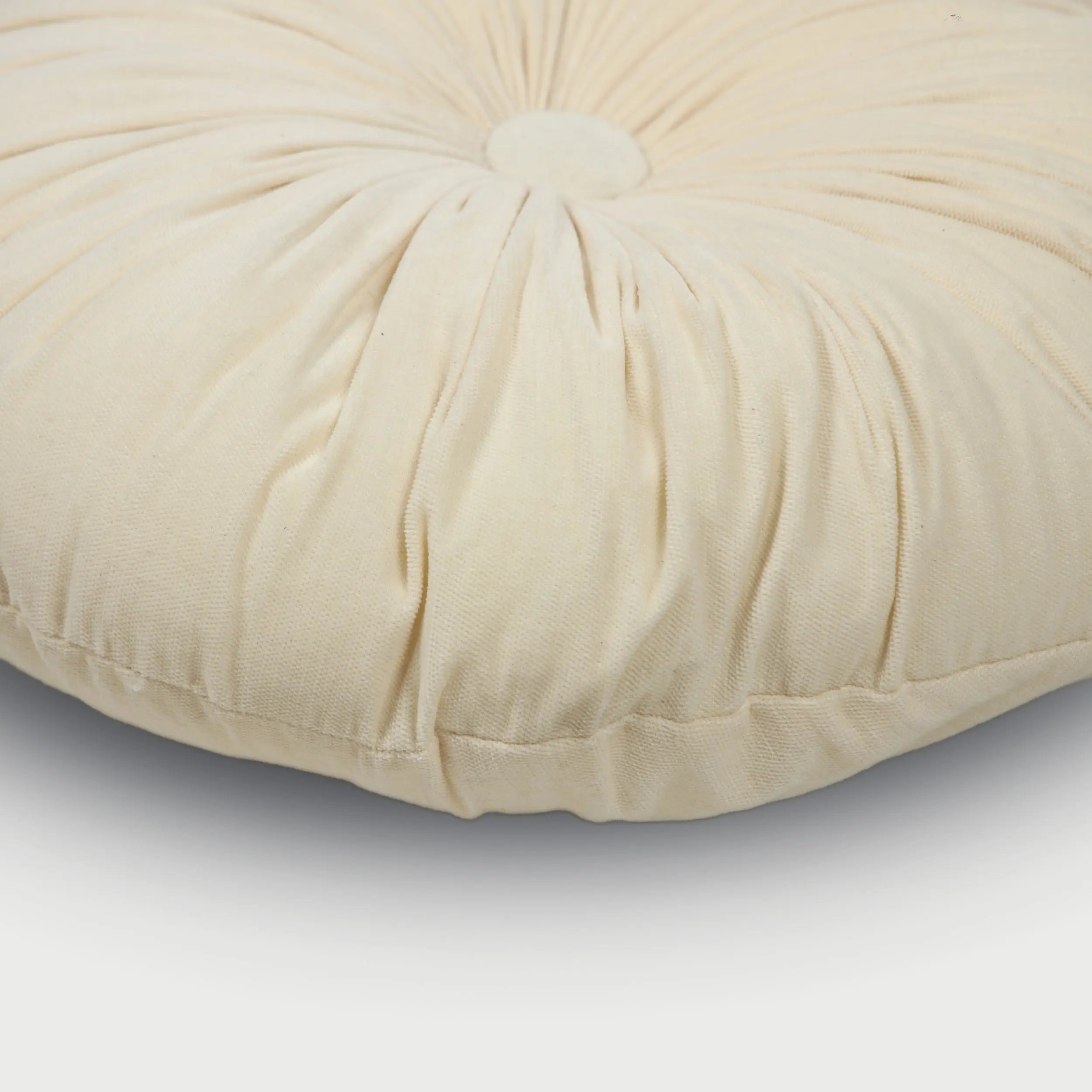 Cuddle Ivory Velvet Round Cushion SanctuaryLiving