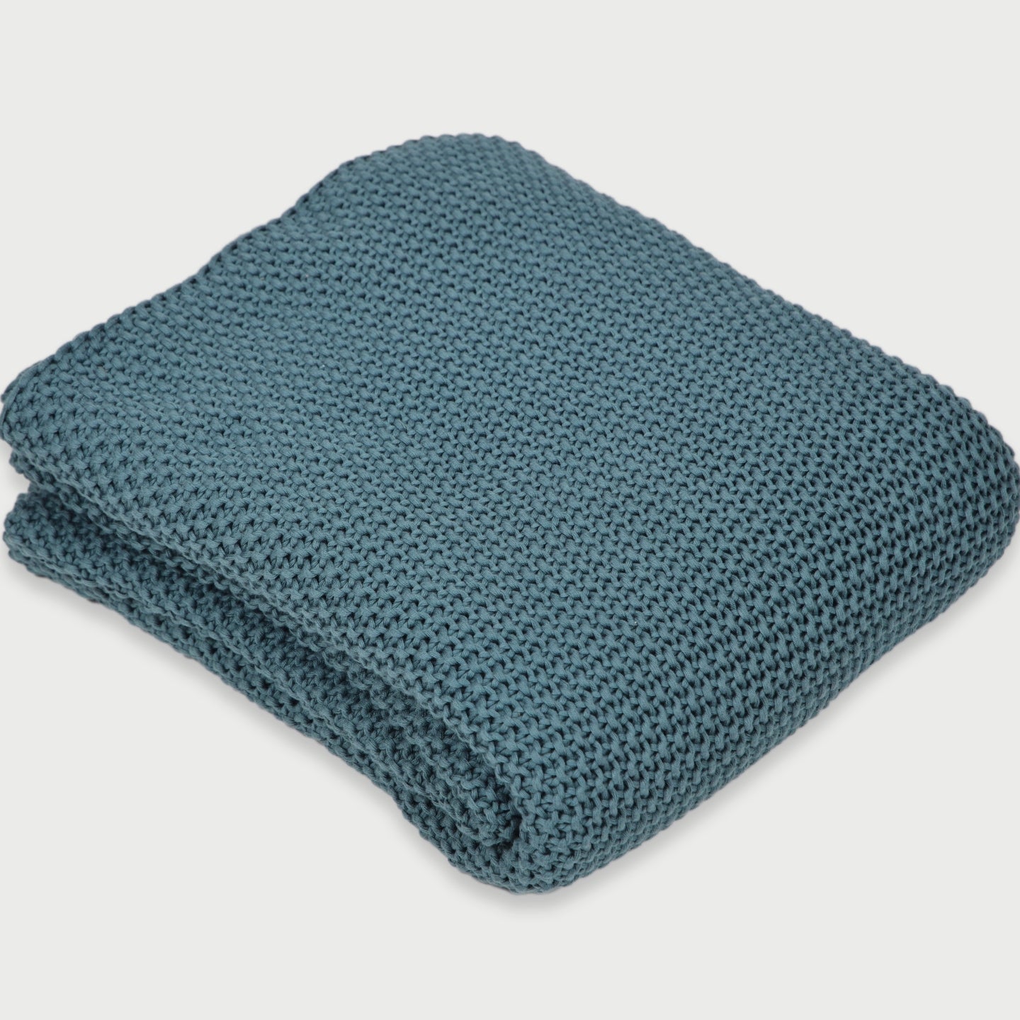 Teal Moss Knit Throw