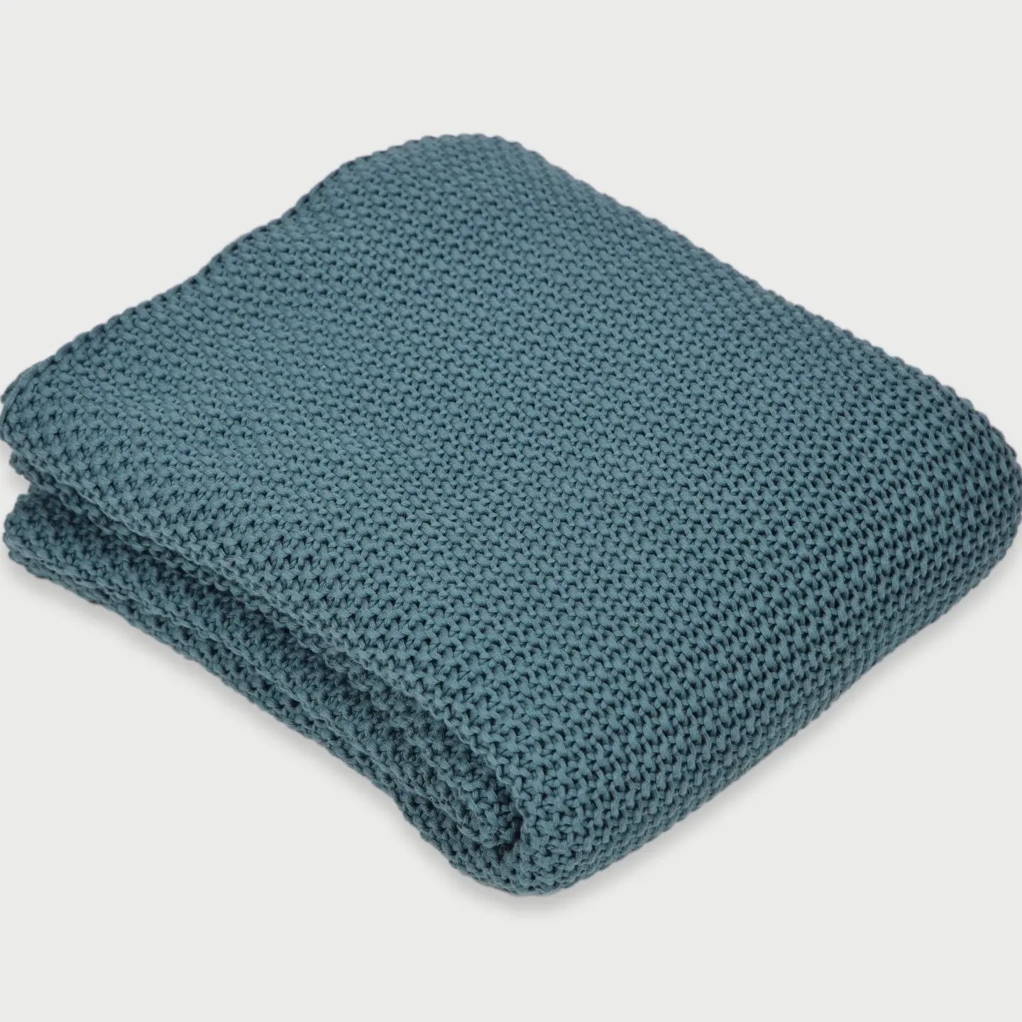 Teal Moss Knit Throw SanctuaryLiving
