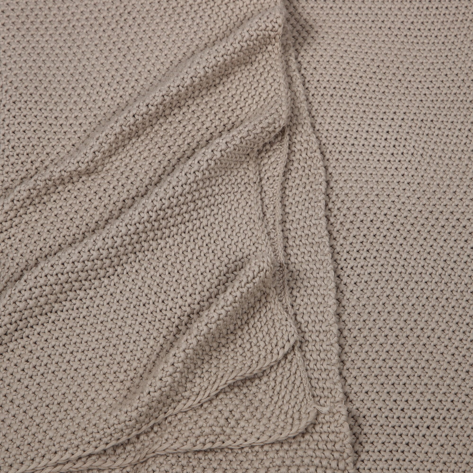 Beige Moss Knit Throw