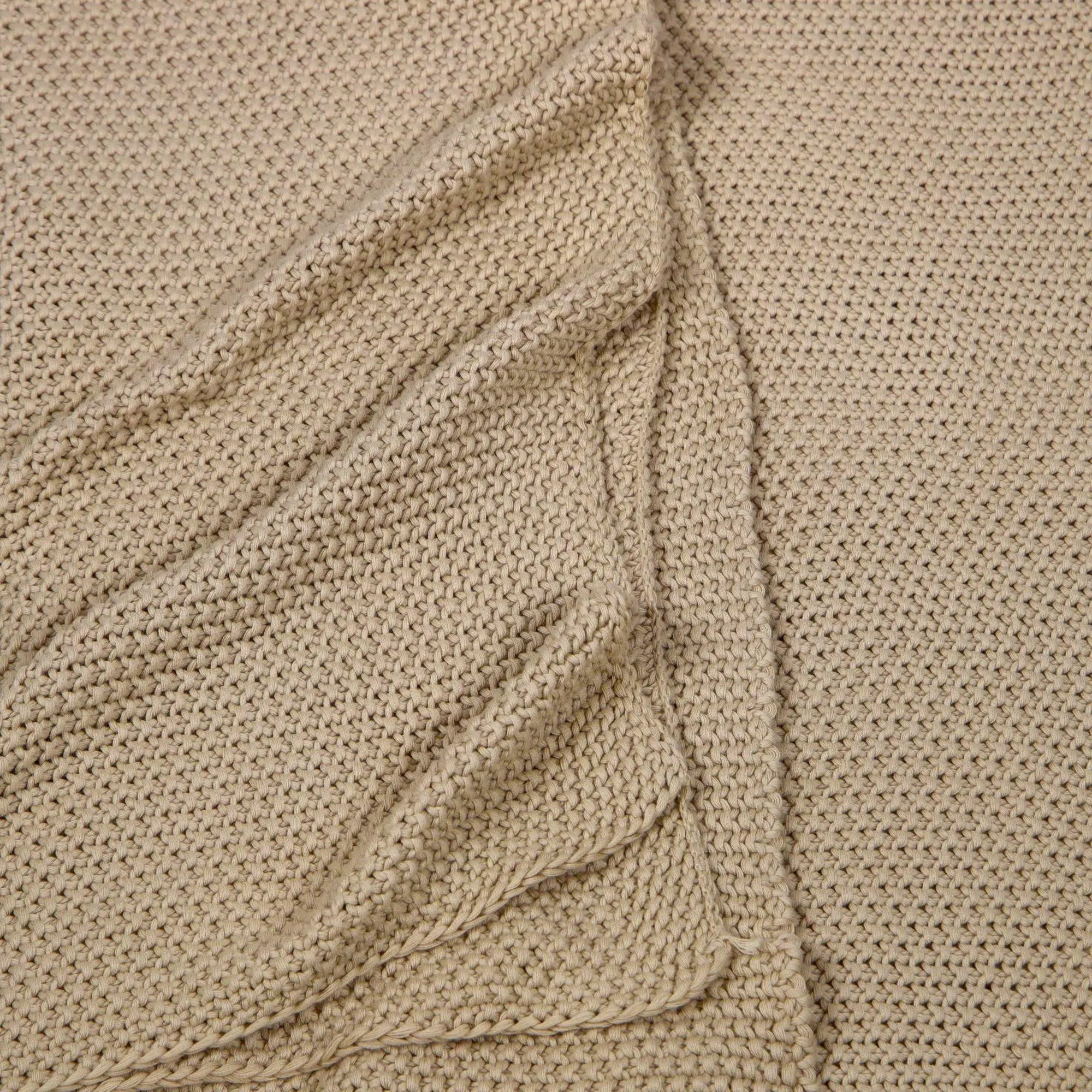 Beige Moss Knit Throw SanctuaryLiving