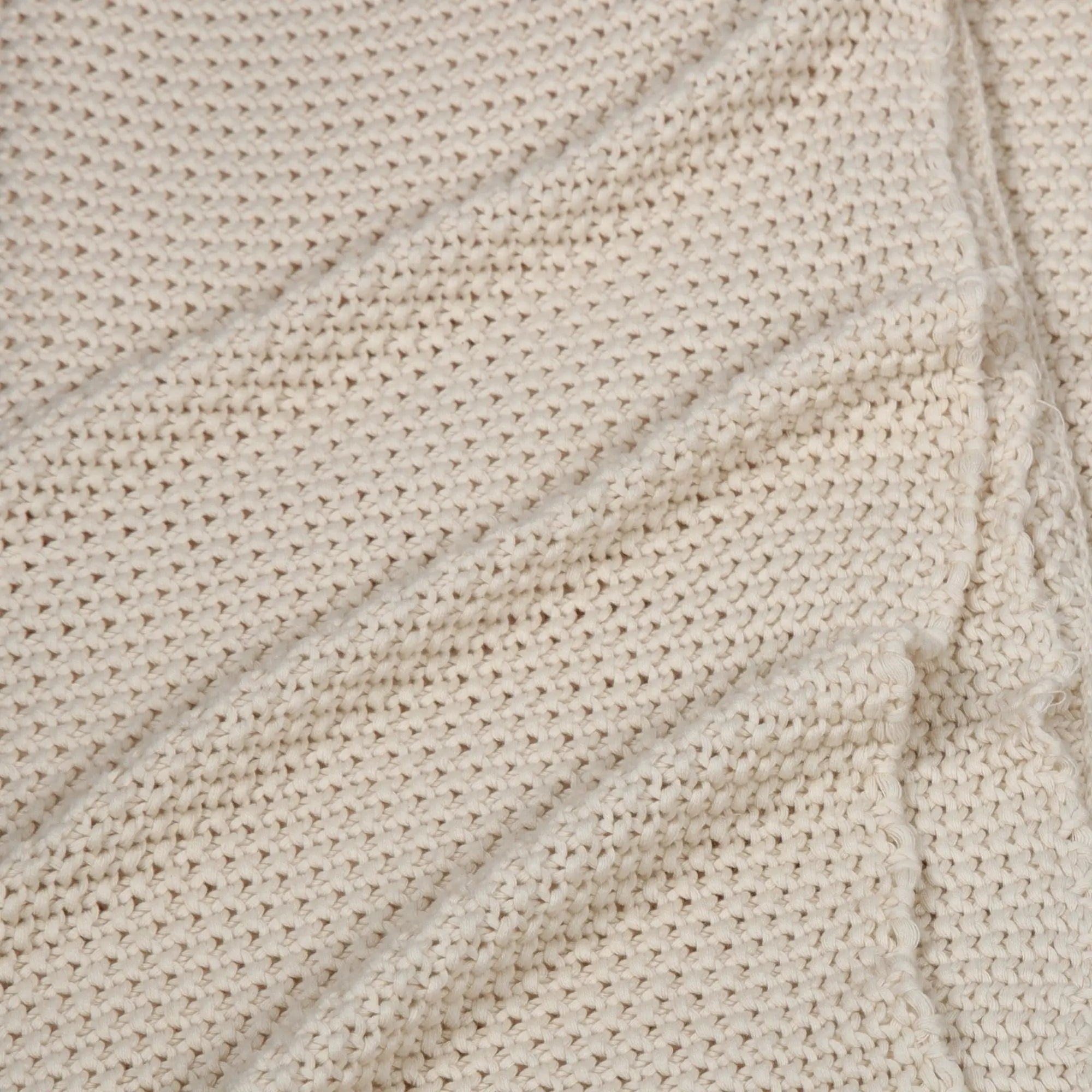 Ivory Moss Knit Throw SanctuaryLiving