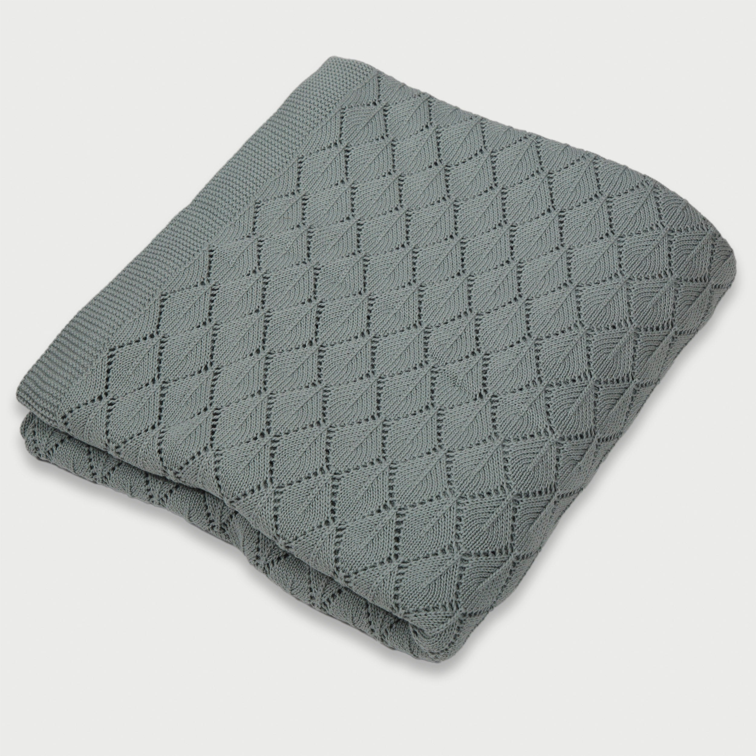 Hygge Duck Egg Knitted Blanket