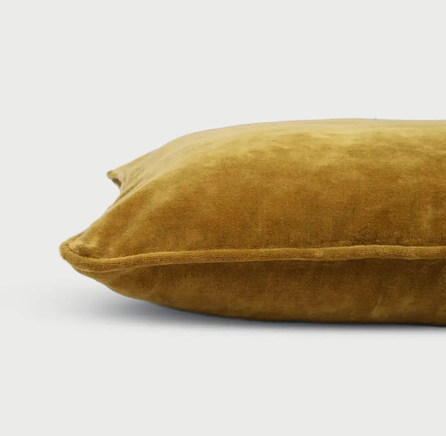 Deep Ochre Velvet Cushion Cover SanctuaryLiving