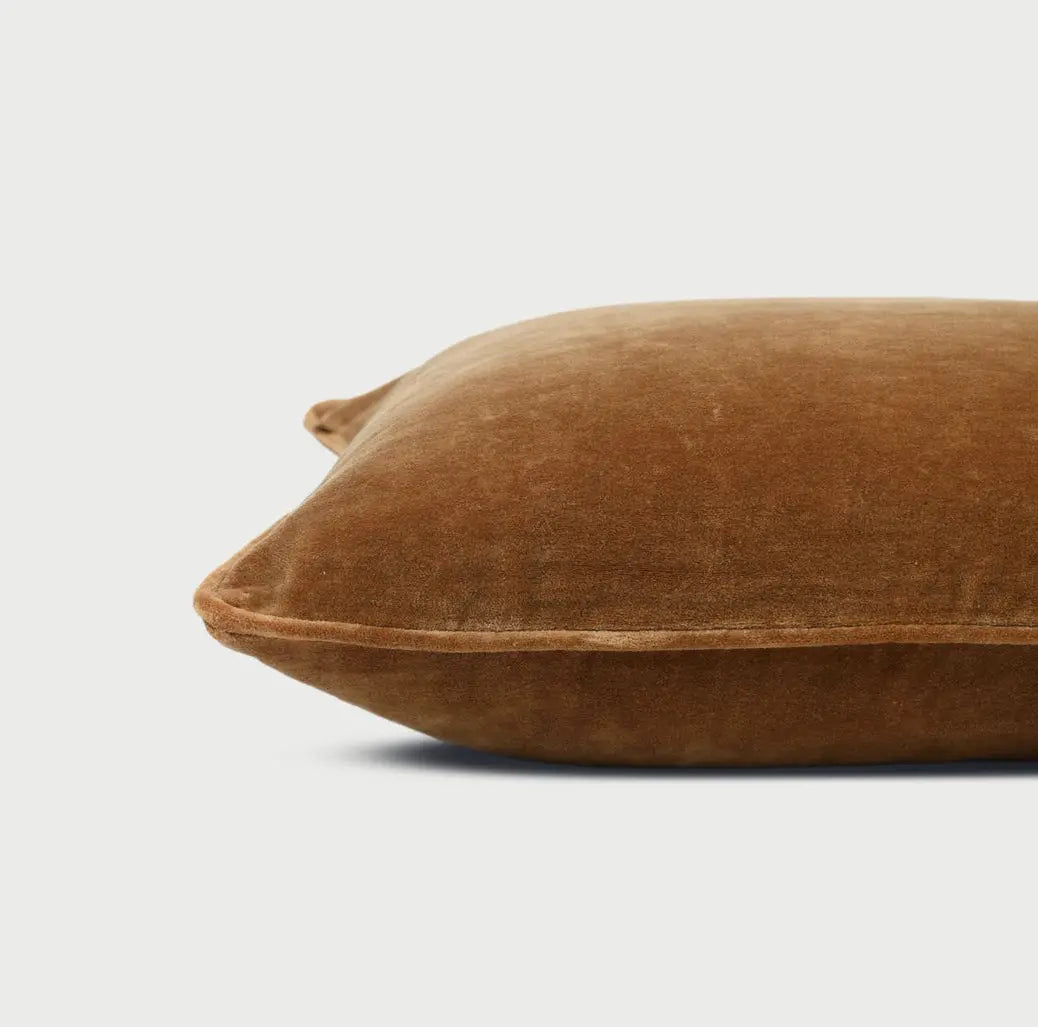 Tan Brown Velvet Cushion Cover SanctuaryLiving