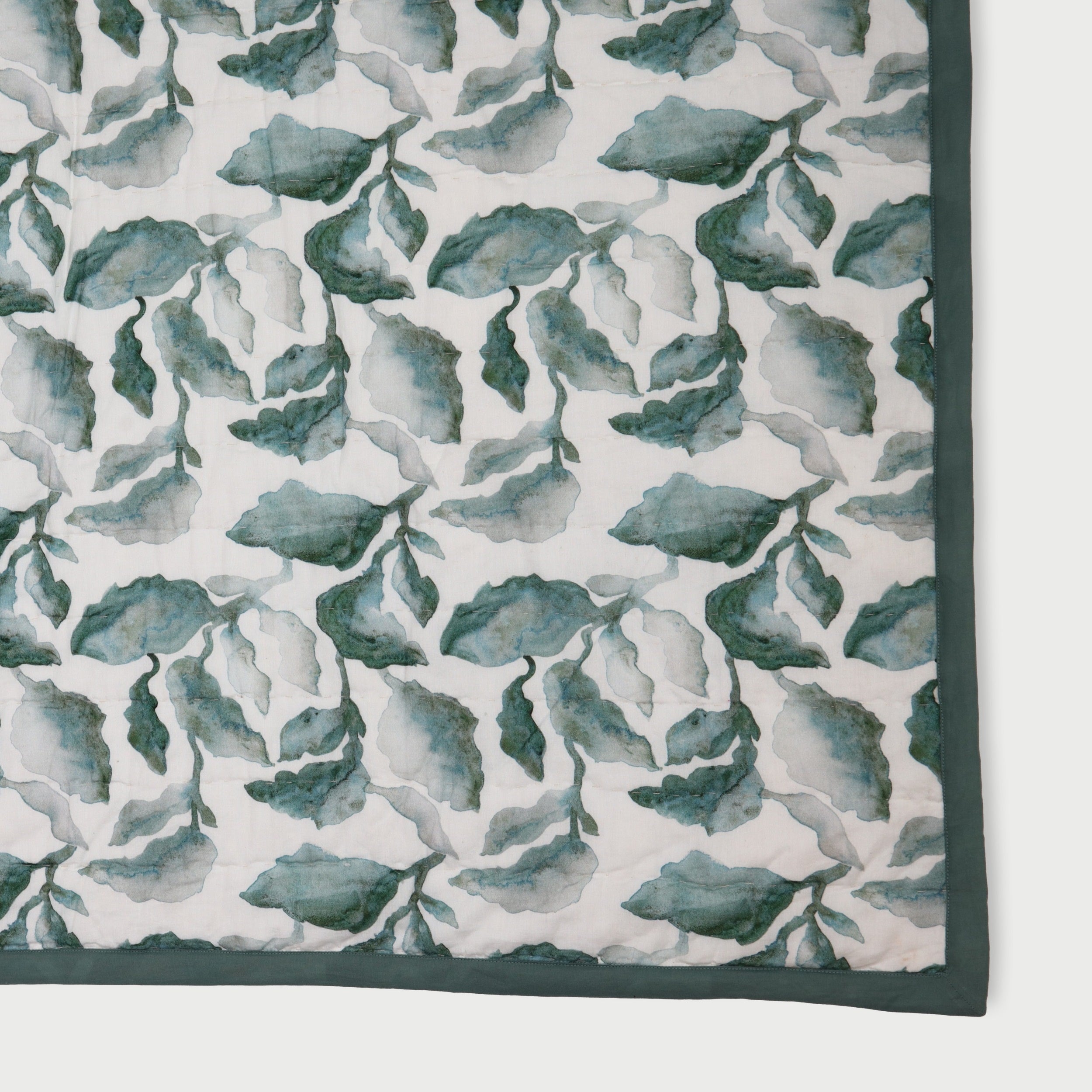 Cascade Speckle Teal Kantha Cotton Quilt