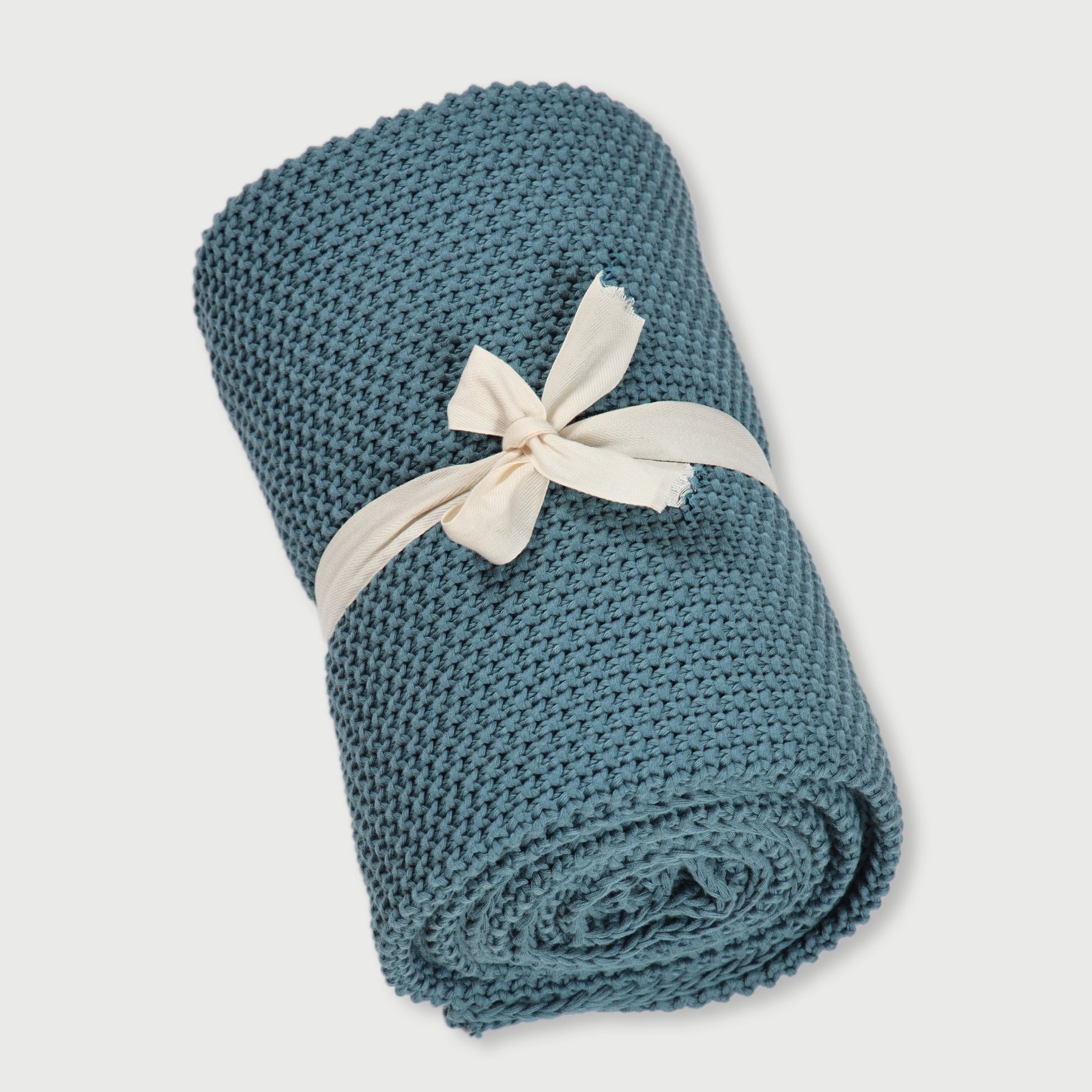 Teal Moss Knit Throw