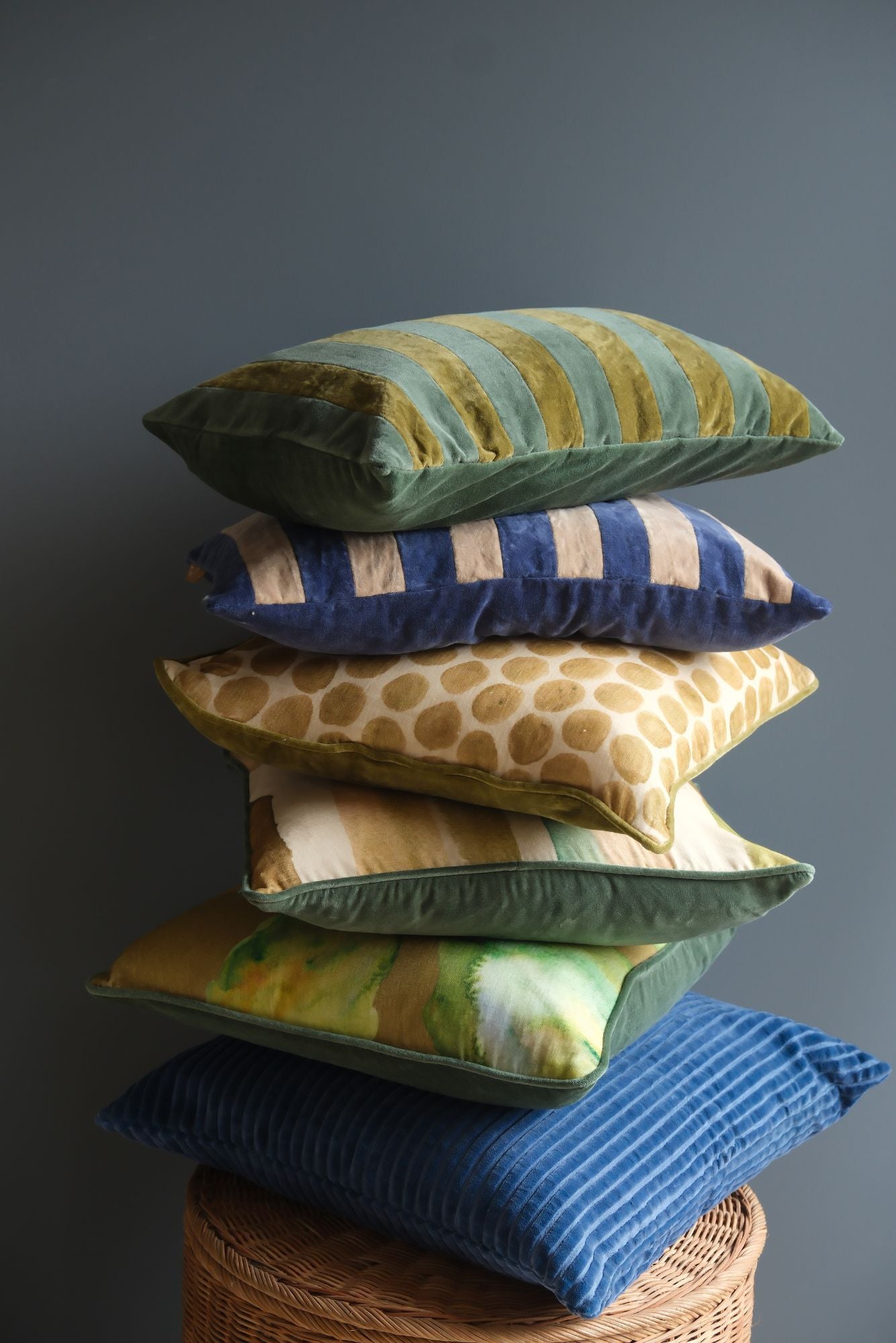 Luna Cobalt Blue Velvet Cushion Cover