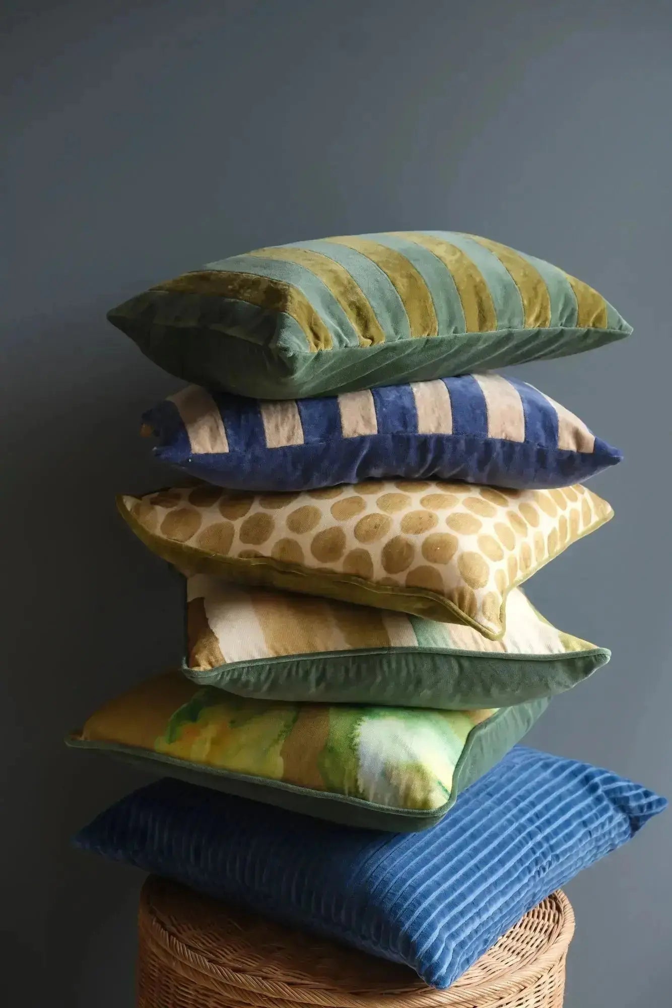 Luna Cobalt Blue Velvet Cushion Cover SanctuaryLiving