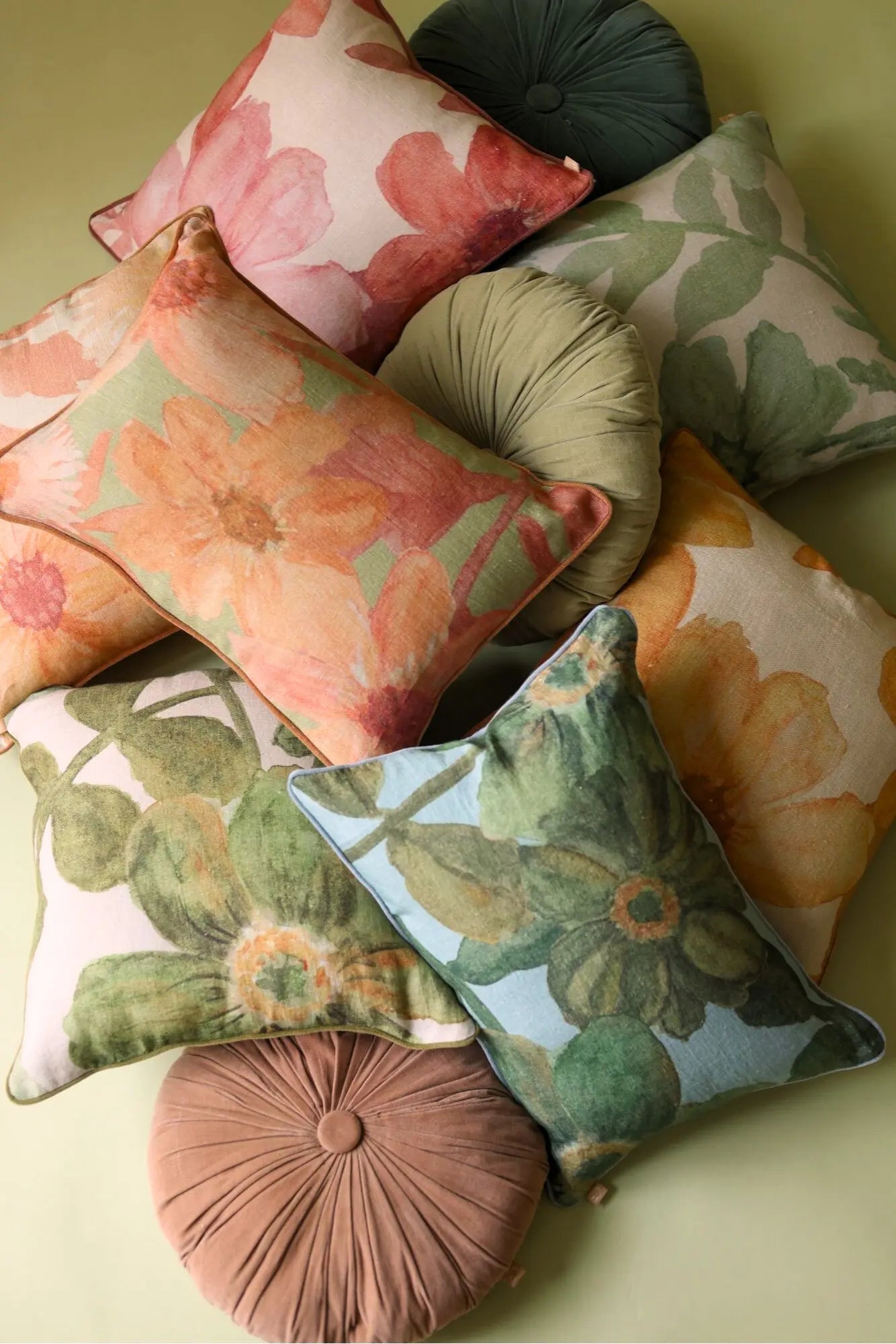 Wildflower Eucalyptus Linen Oblong Cushion Cover SanctuaryLiving