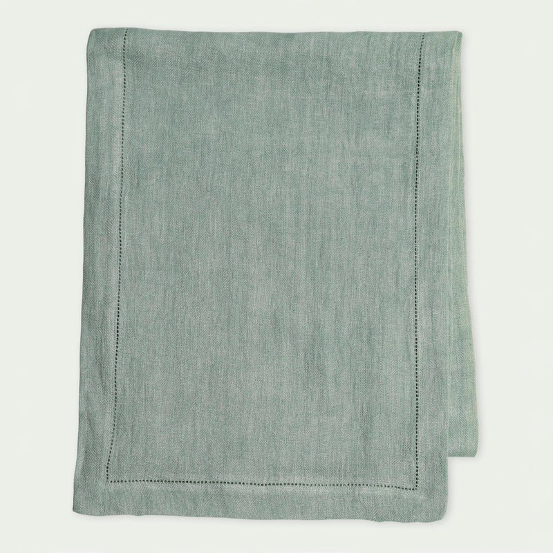 Linen Duck Egg Table Runner and Napkin Gift Set