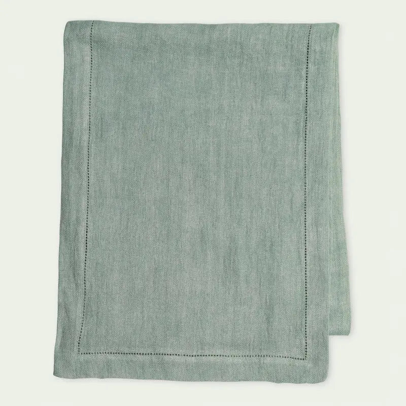 Linen Duck Egg Table Runner and Napkin Gift Set SanctuaryLiving