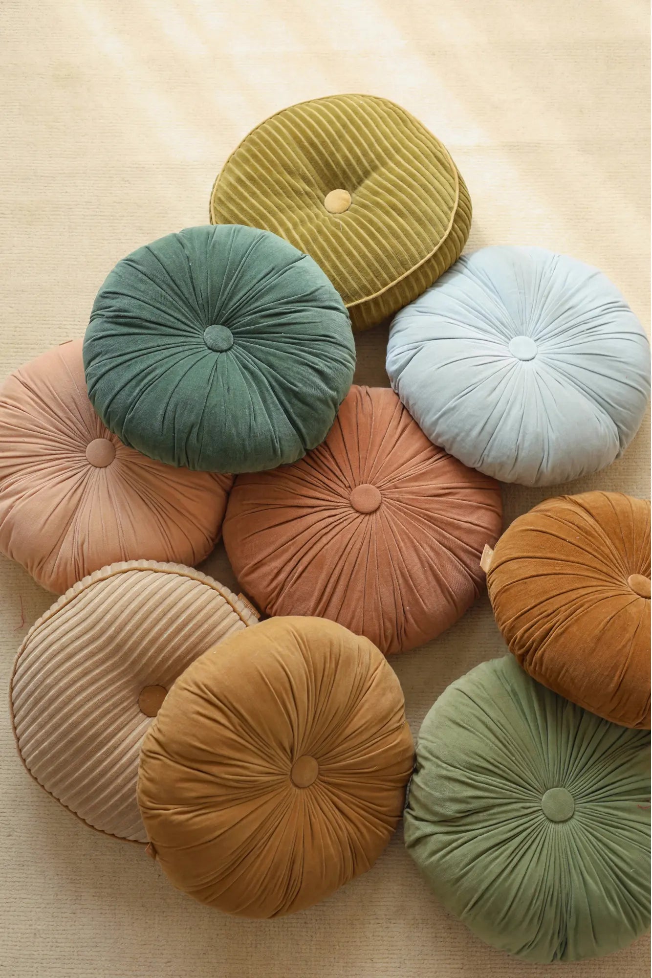 Cuddle Powder Blue Velvet Round Cushion SanctuaryLiving