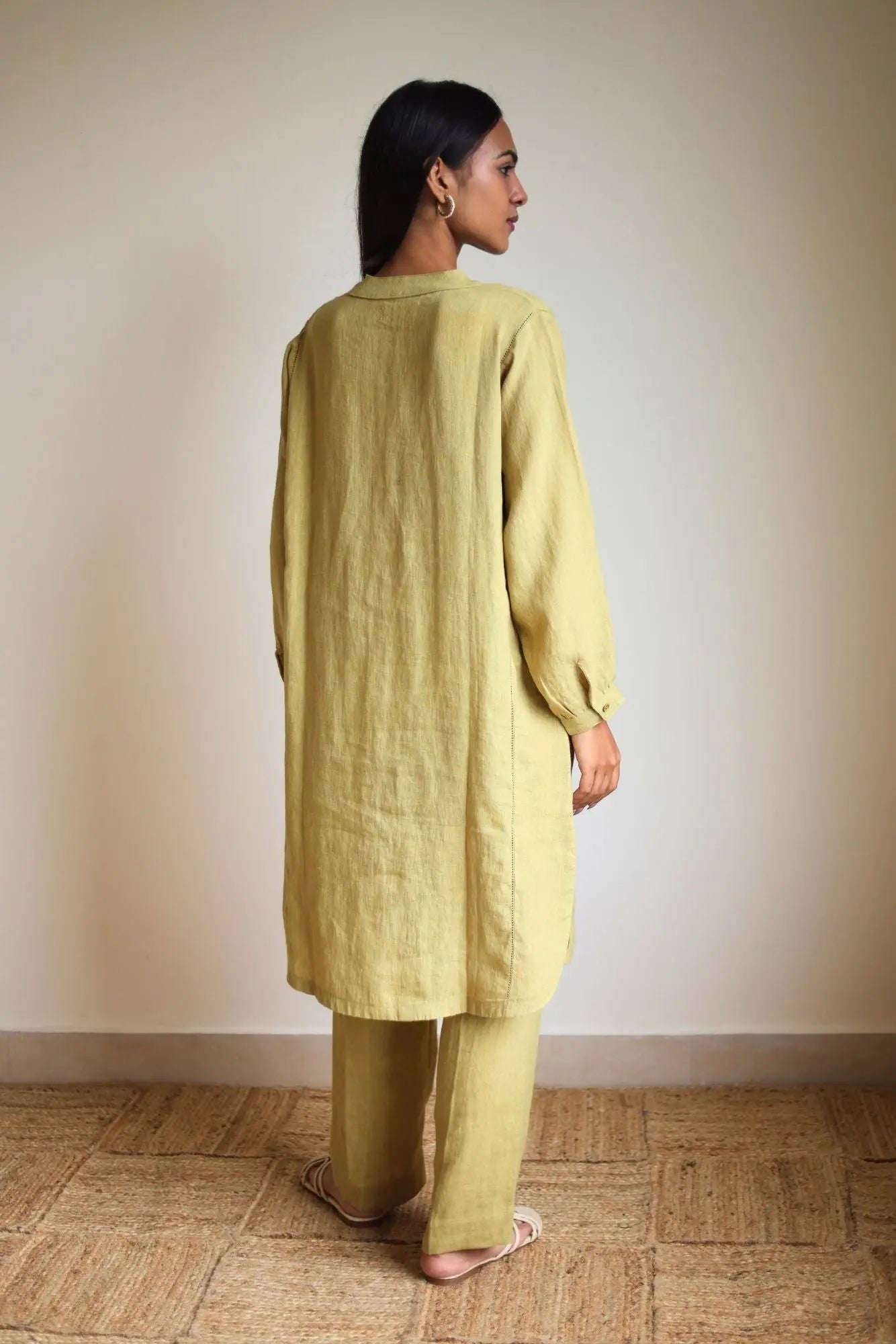 Eda Linen Ochre Kurta with Pants (Set of 2) SanctuaryLiving