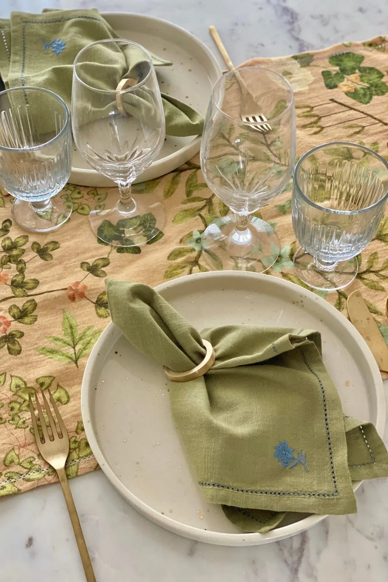 Valley Peach Linen Table Runner SanctuaryLiving
