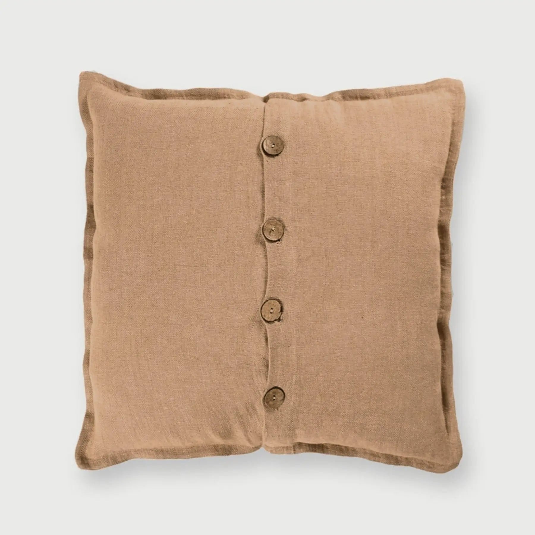 Spice Herringbone Linen Cushion Cover SanctuaryLiving