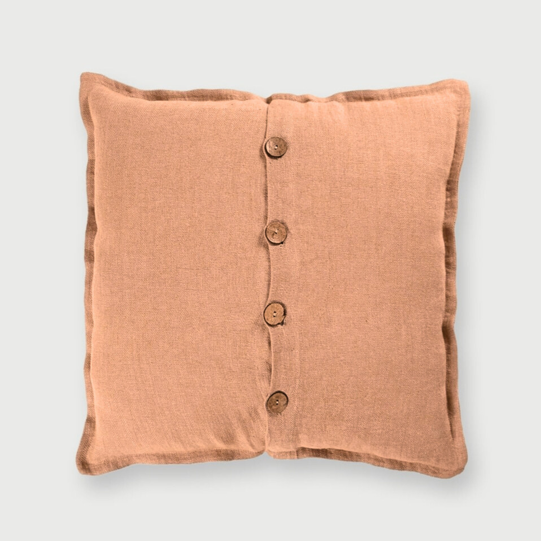 Spice Herringbone Linen Cushion Cover