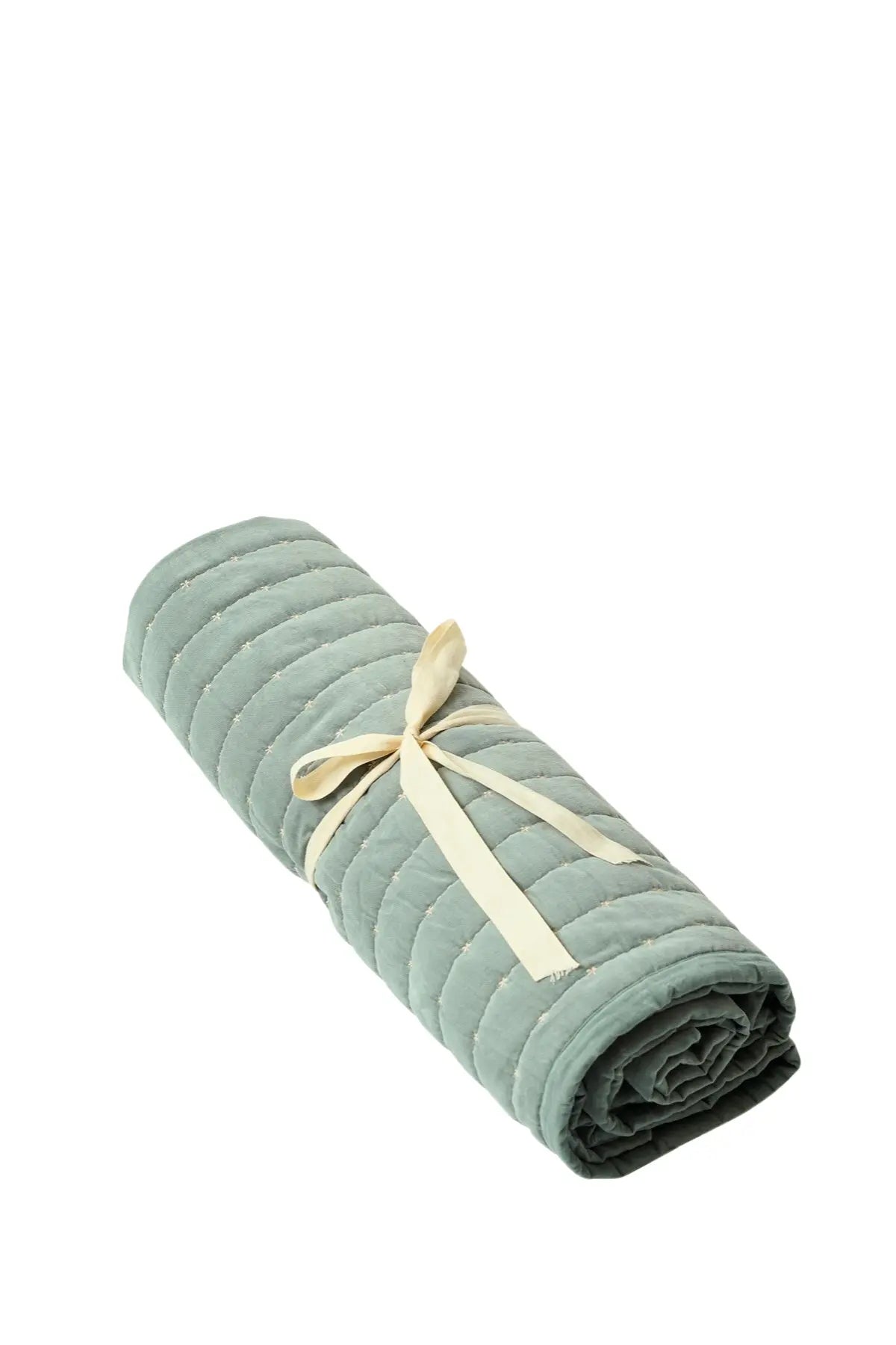 Sitara Duck Egg Velvet Embroidered Quilt SanctuaryLiving