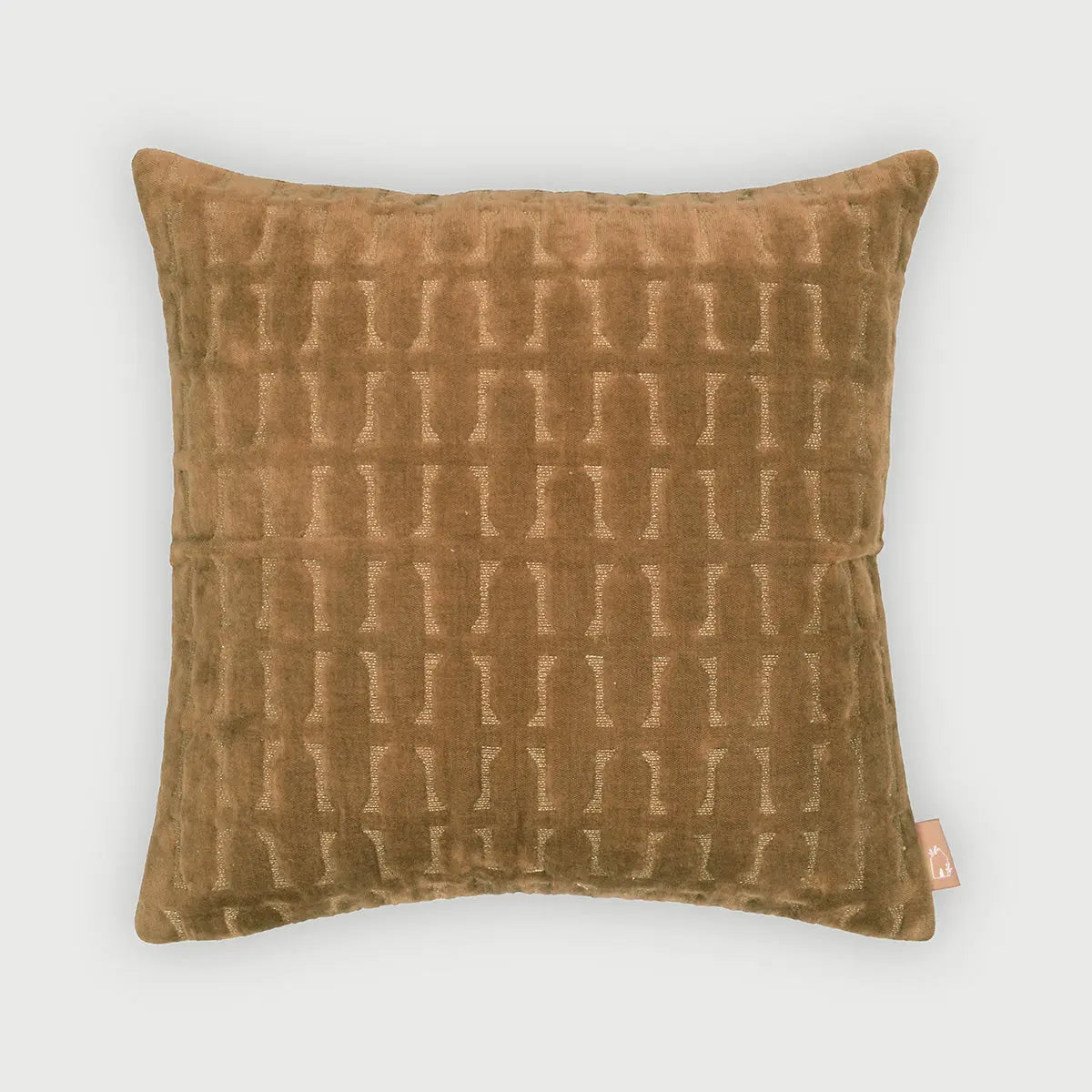 Twig Tan Brown Embroidered Velvet Cushion Cover SanctuaryLiving