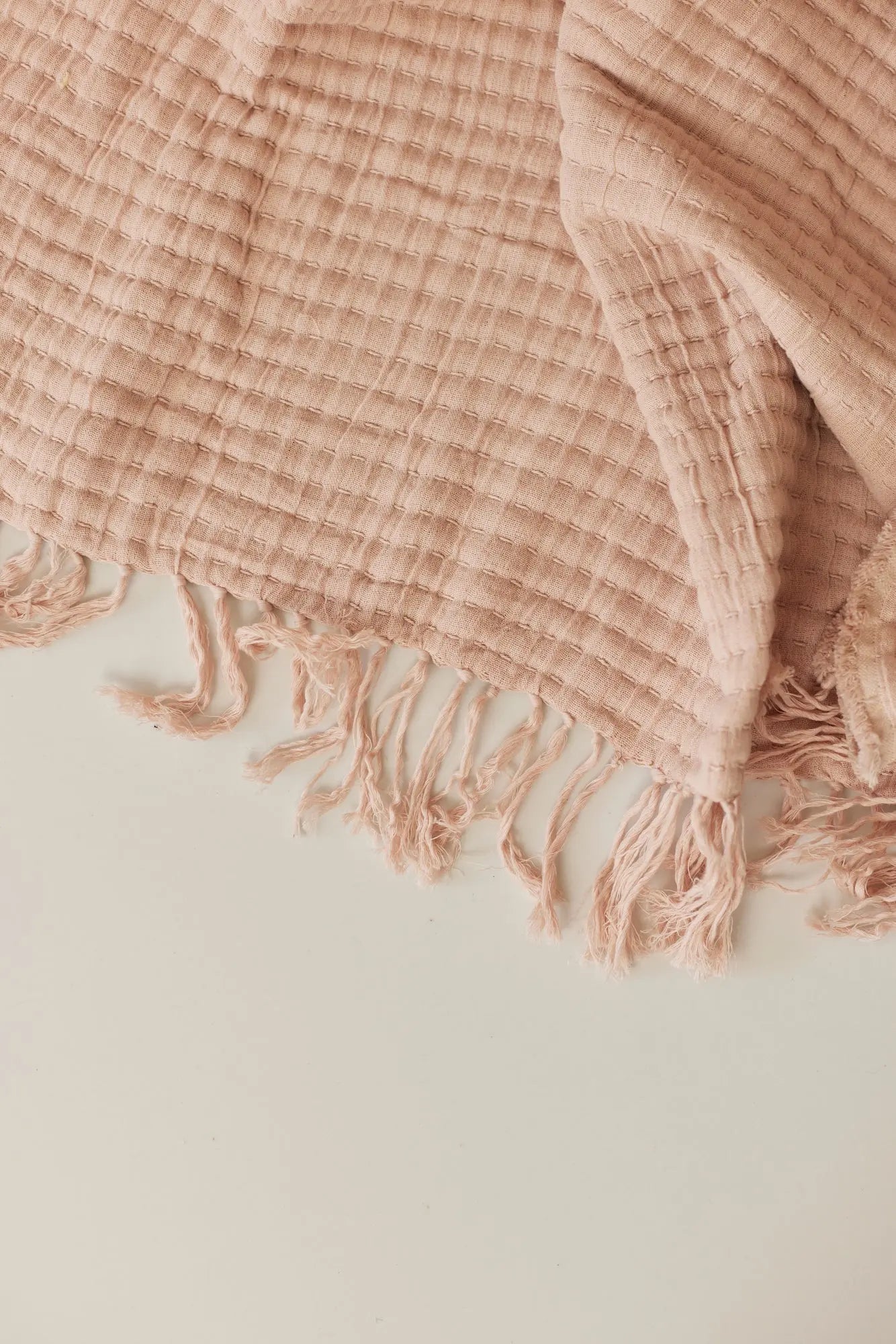 Trail Baby Pink Cotton Throw SanctuaryLiving
