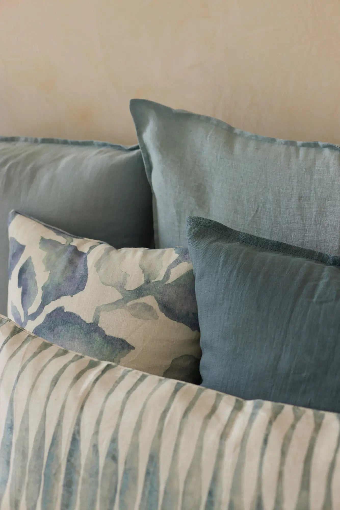 Azure Linen Cushion Cover SanctuaryLiving