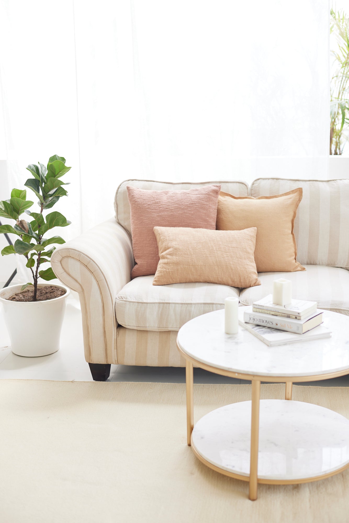 Soft Pink Linen Cushion Cover