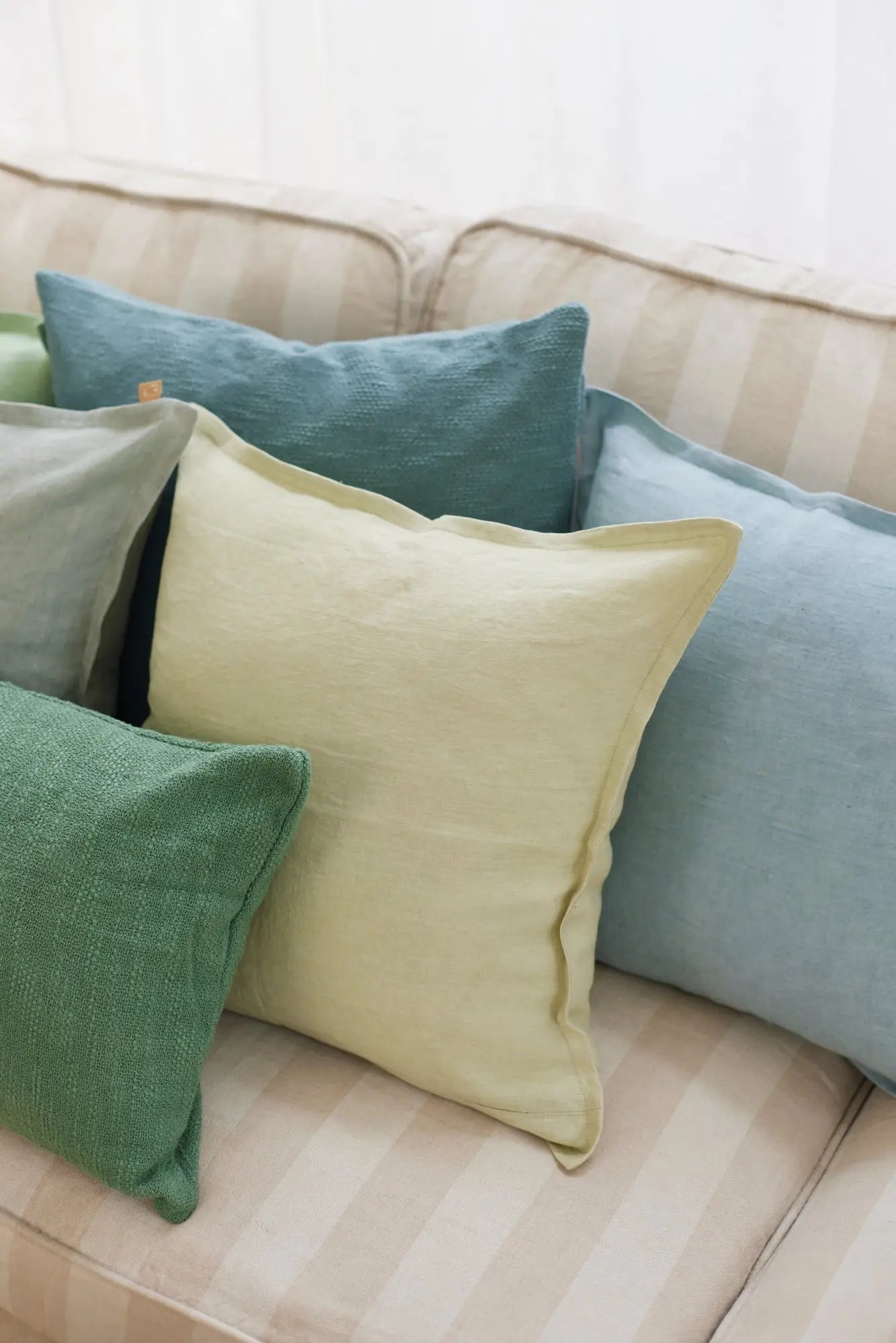 Baby Blue Linen Euro Sham SanctuaryLiving