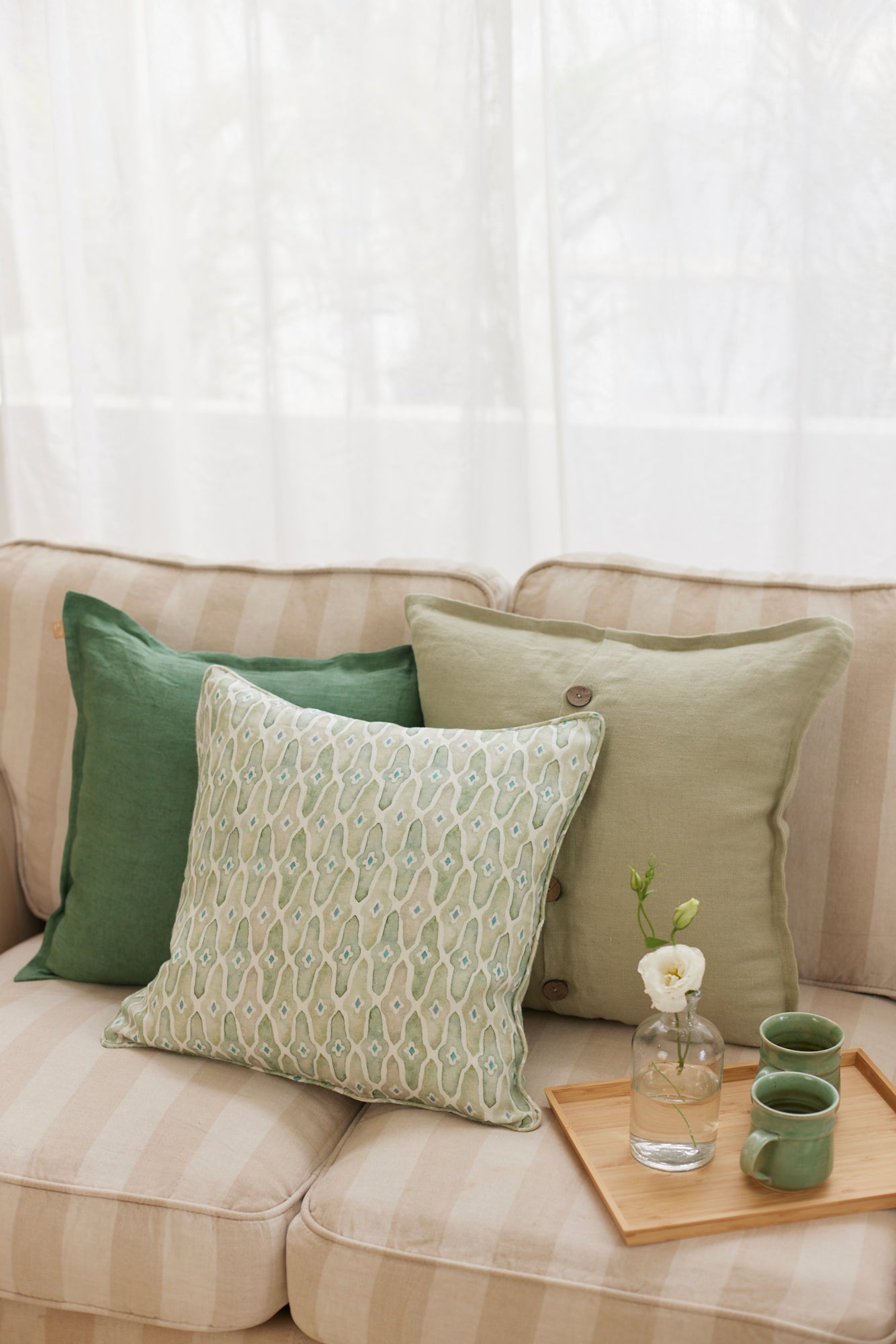 Eucalyptus Linen Cushion Cover