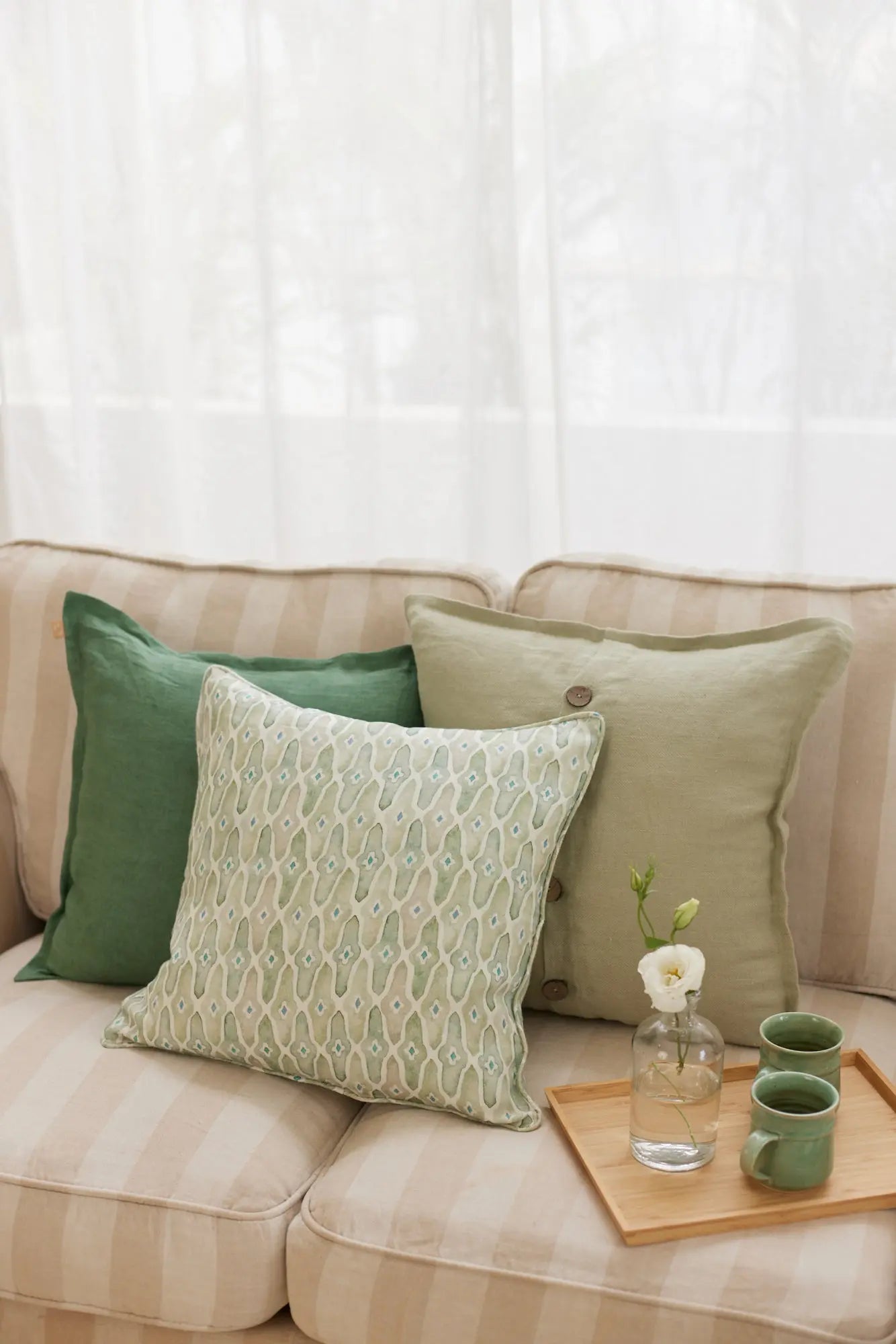 Eucalyptus Linen Cushion Cover SanctuaryLiving