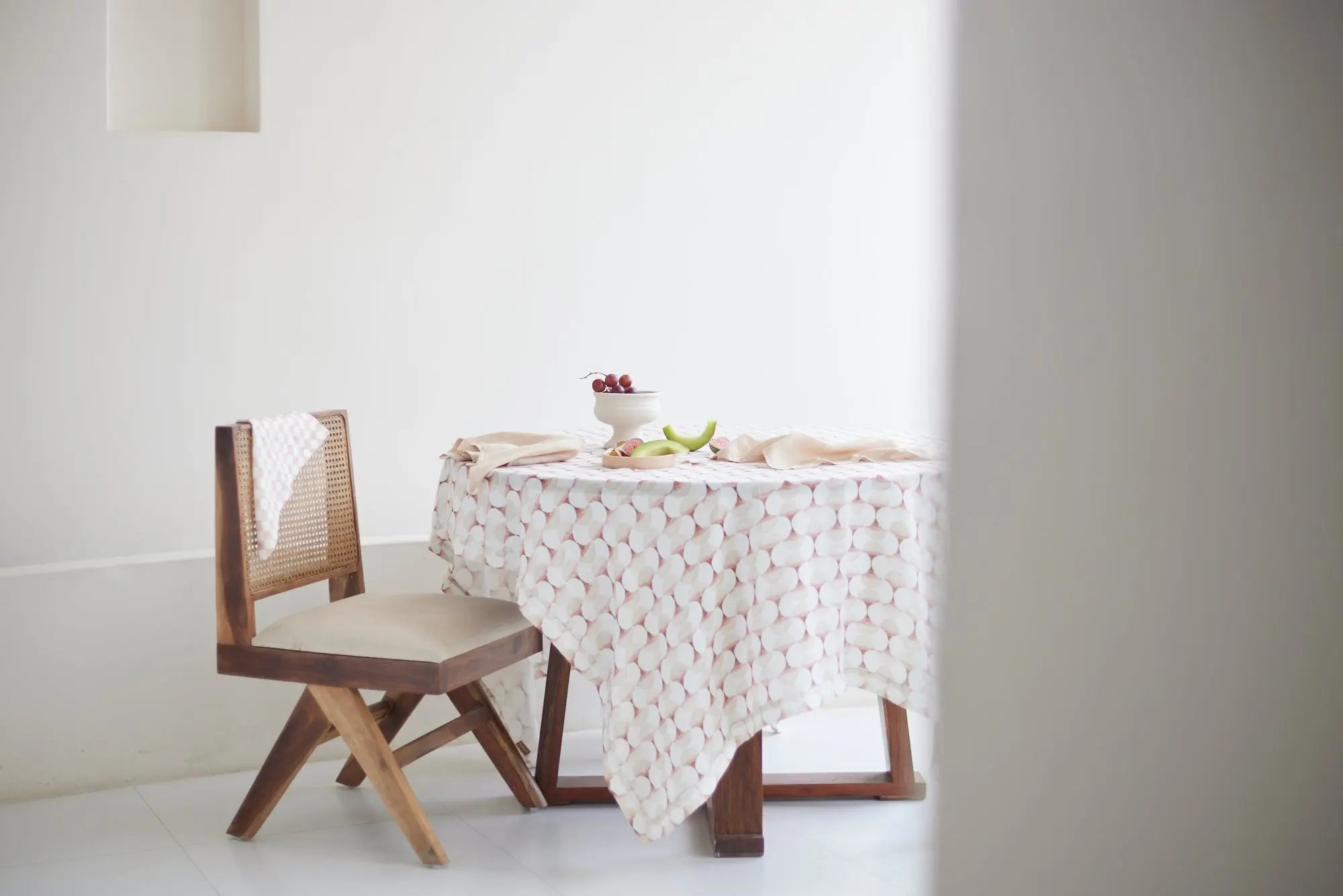 Cove Blush Linen Table Cover SanctuaryLiving