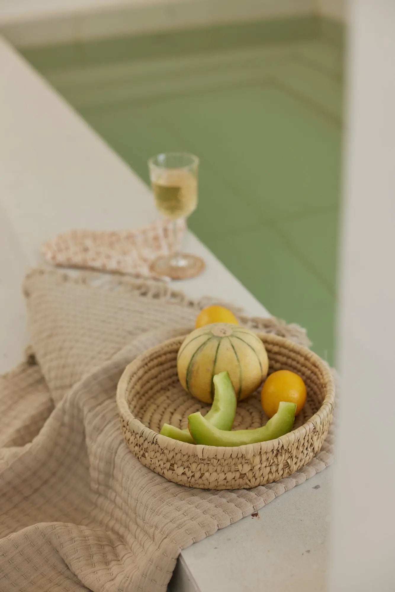 Trail Beige Cotton Throw SanctuaryLiving