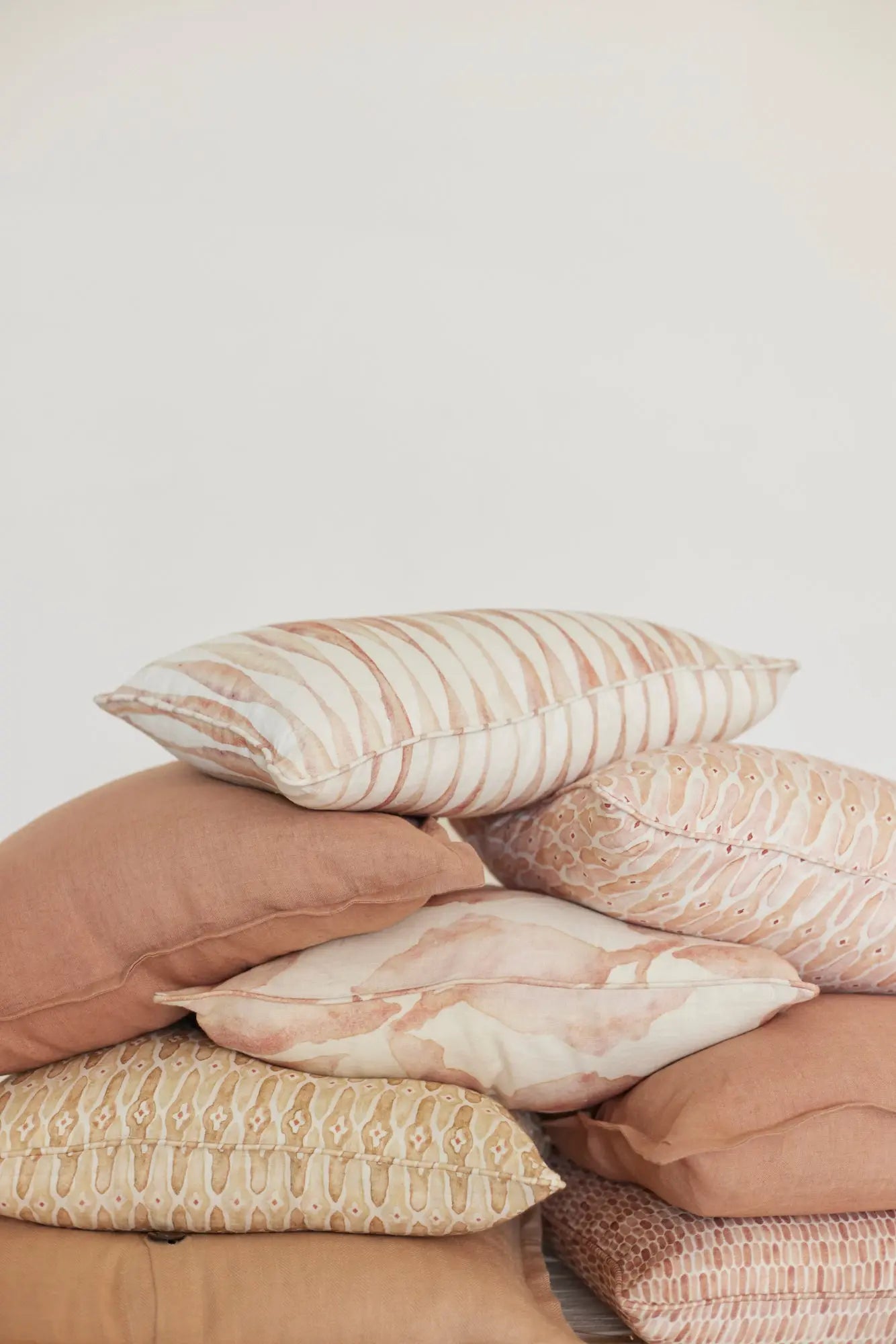 Ripple Blush Oblong Linen Cushion Cover SanctuaryLiving