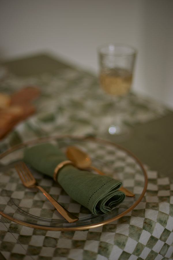 Checker Green Table Mats | Set of 2