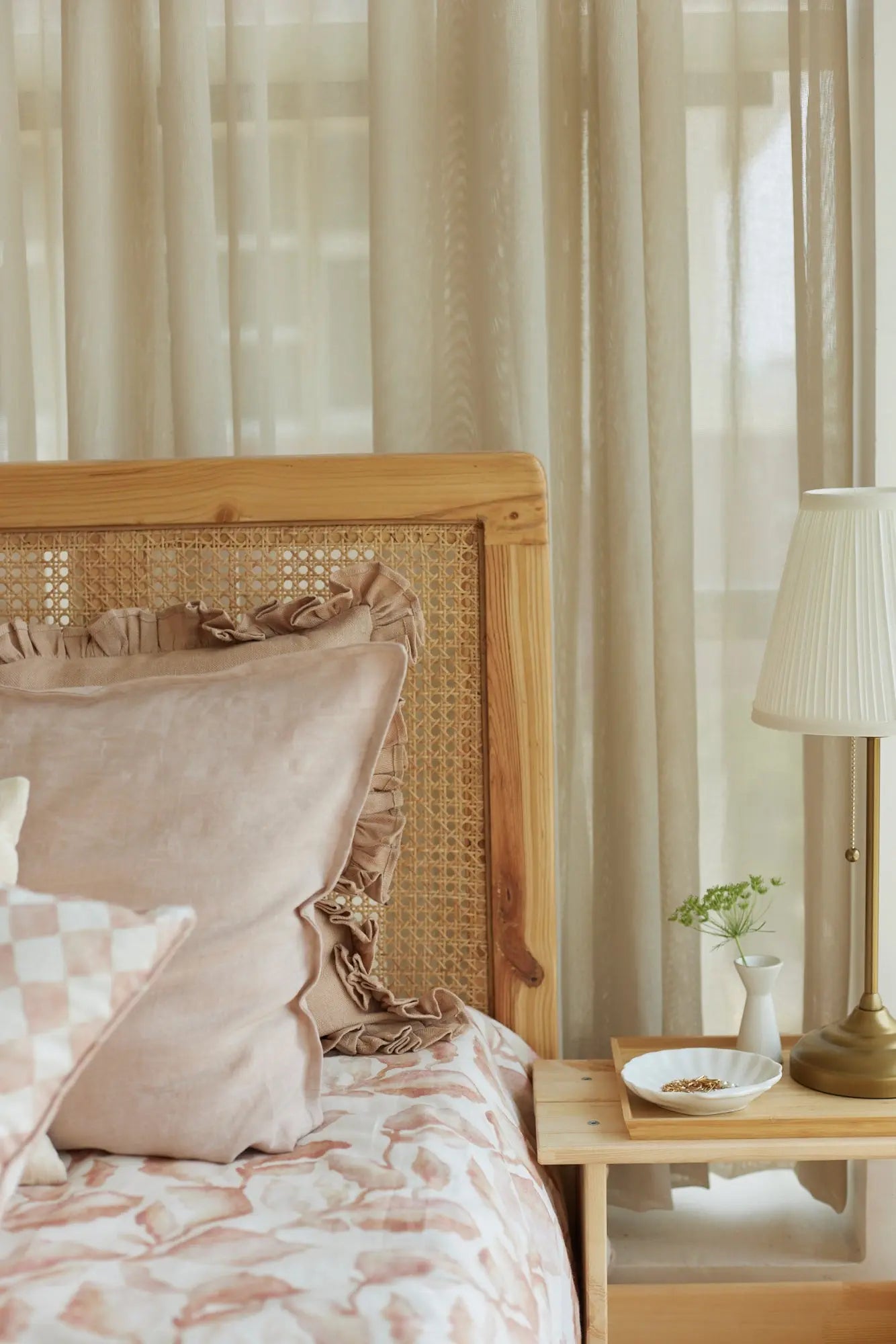 Cascade Blush Linen Bedspread SanctuaryLiving