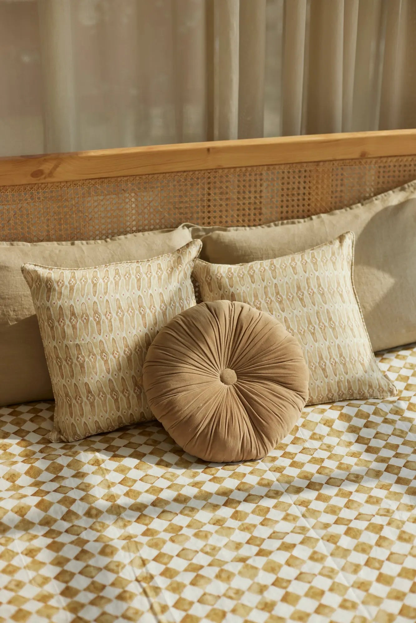 Cuddle Sand Velvet Round Cushion SanctuaryLiving