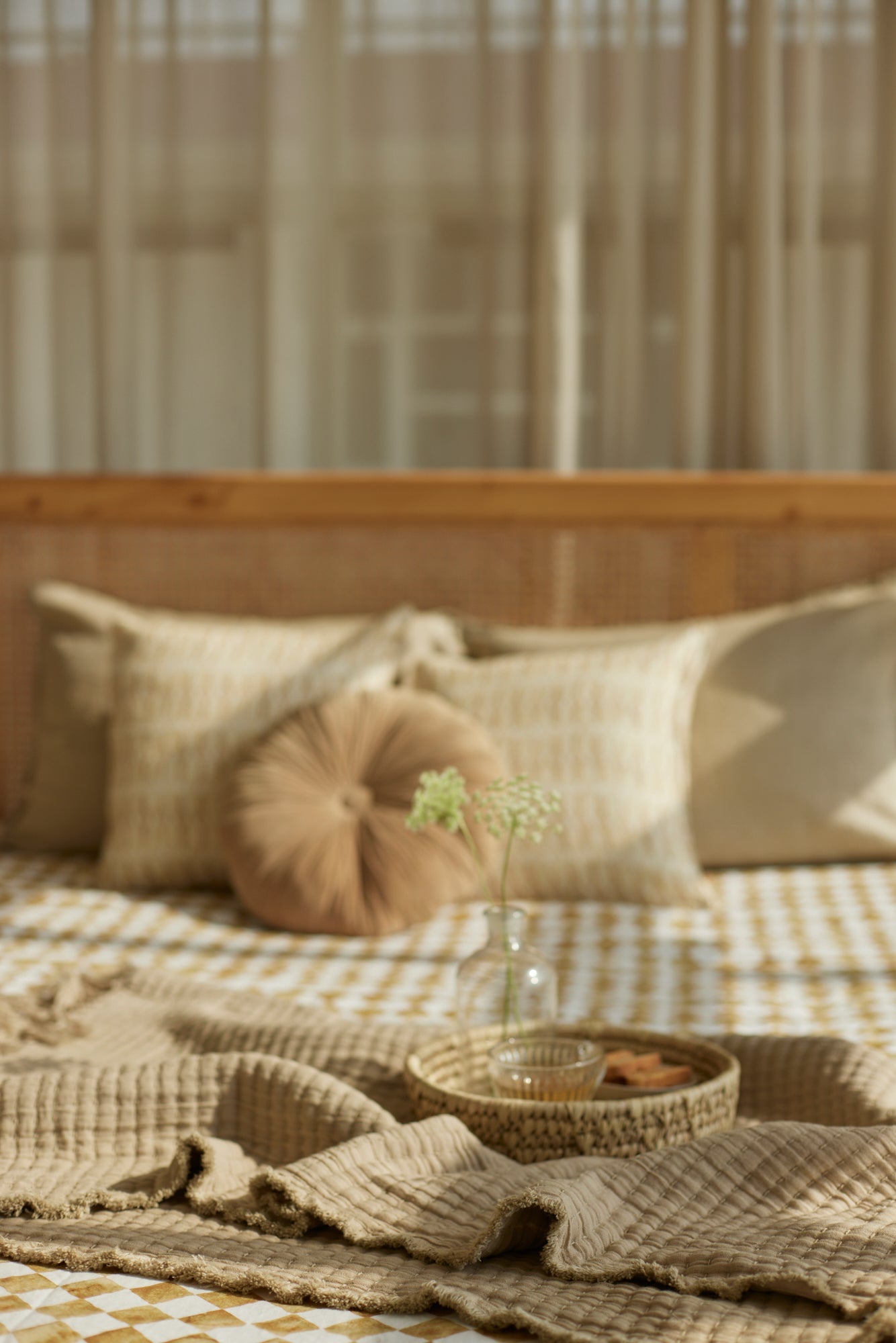 Trail Beige Cotton Throw