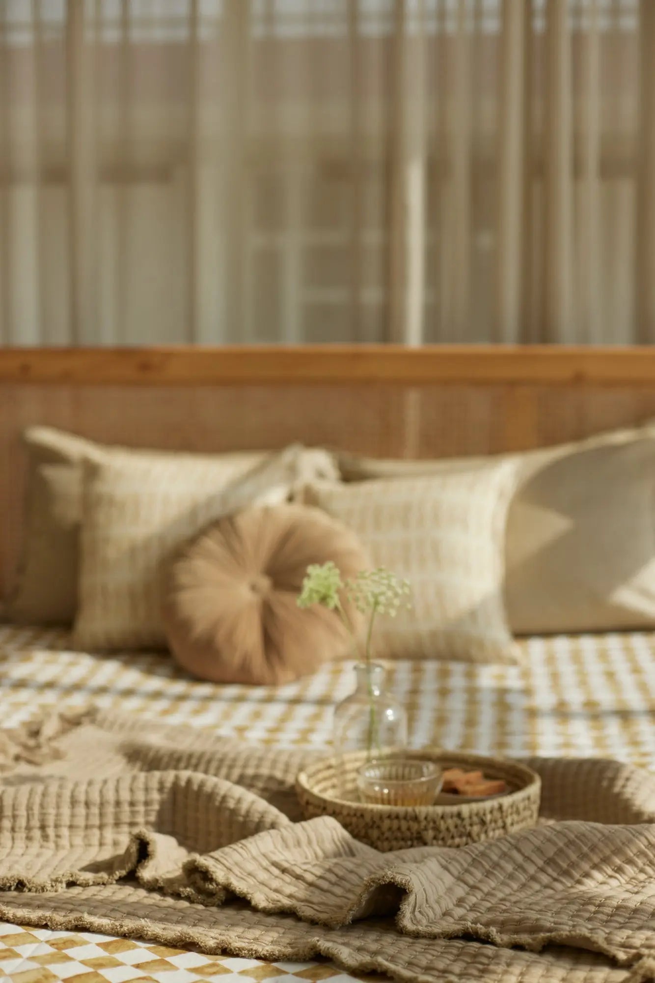 Trail Beige Cotton Throw SanctuaryLiving