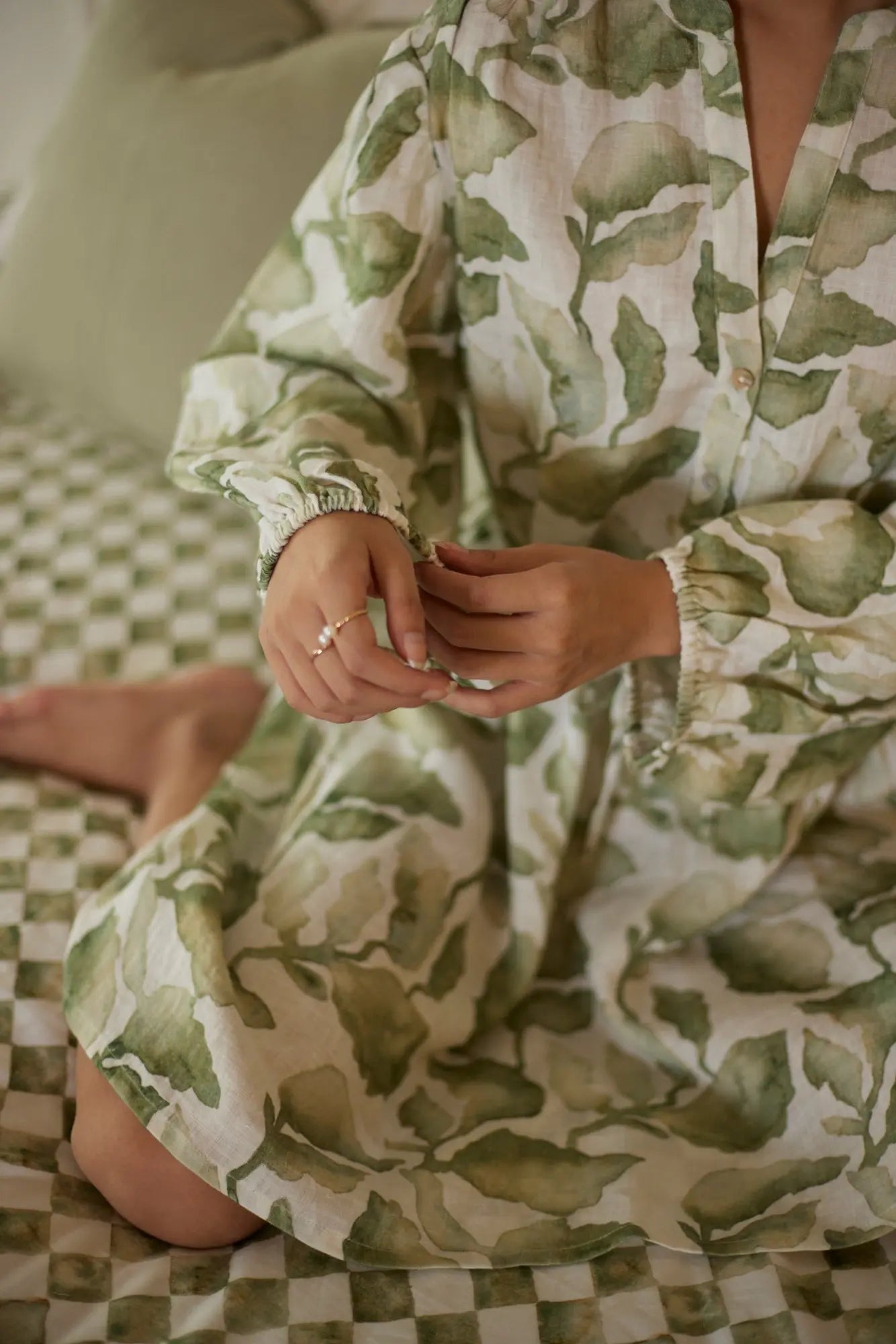 Peony Cascade Green Dress SanctuaryLiving