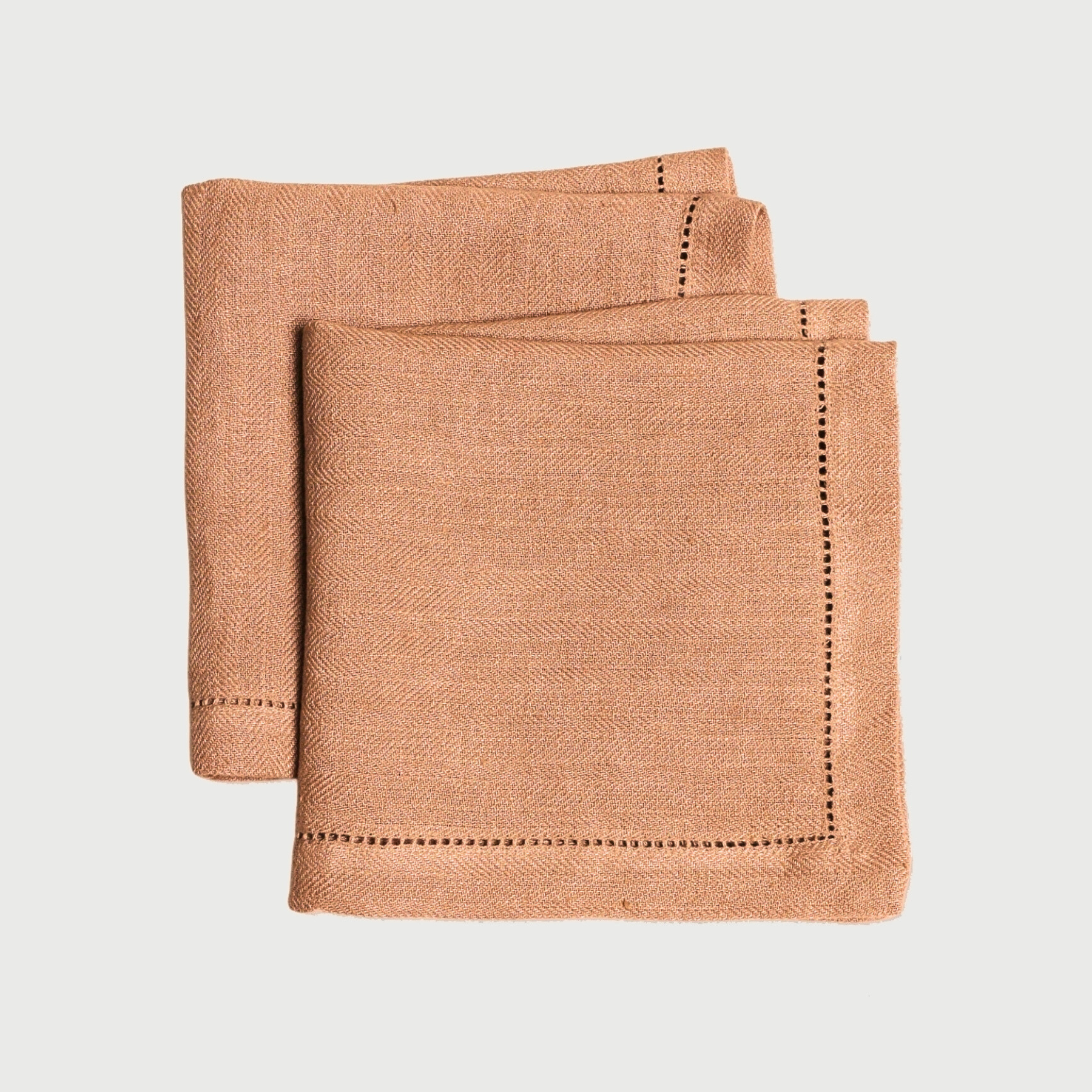 Spice Herringbone Linen Table Napkins-Set of 2