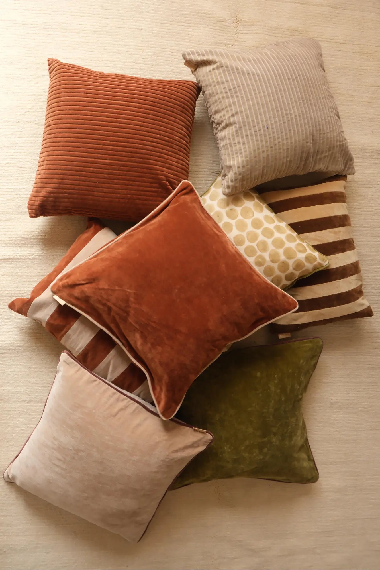 Glow Burnt Orange Velvet Cushion Cover SanctuaryLiving