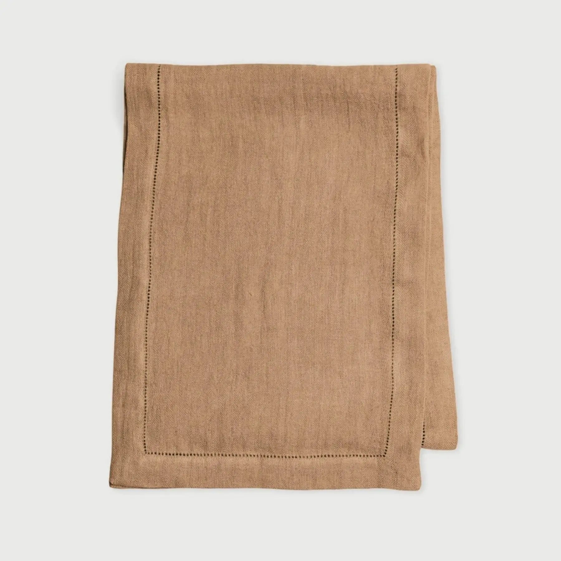 Spice Herringbone Linen Table Runner SanctuaryLiving