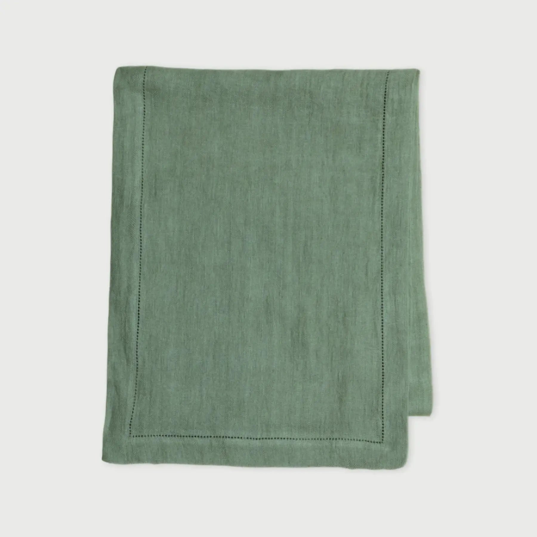 Eucalyptus Herringbone Linen Table Runner SanctuaryLiving