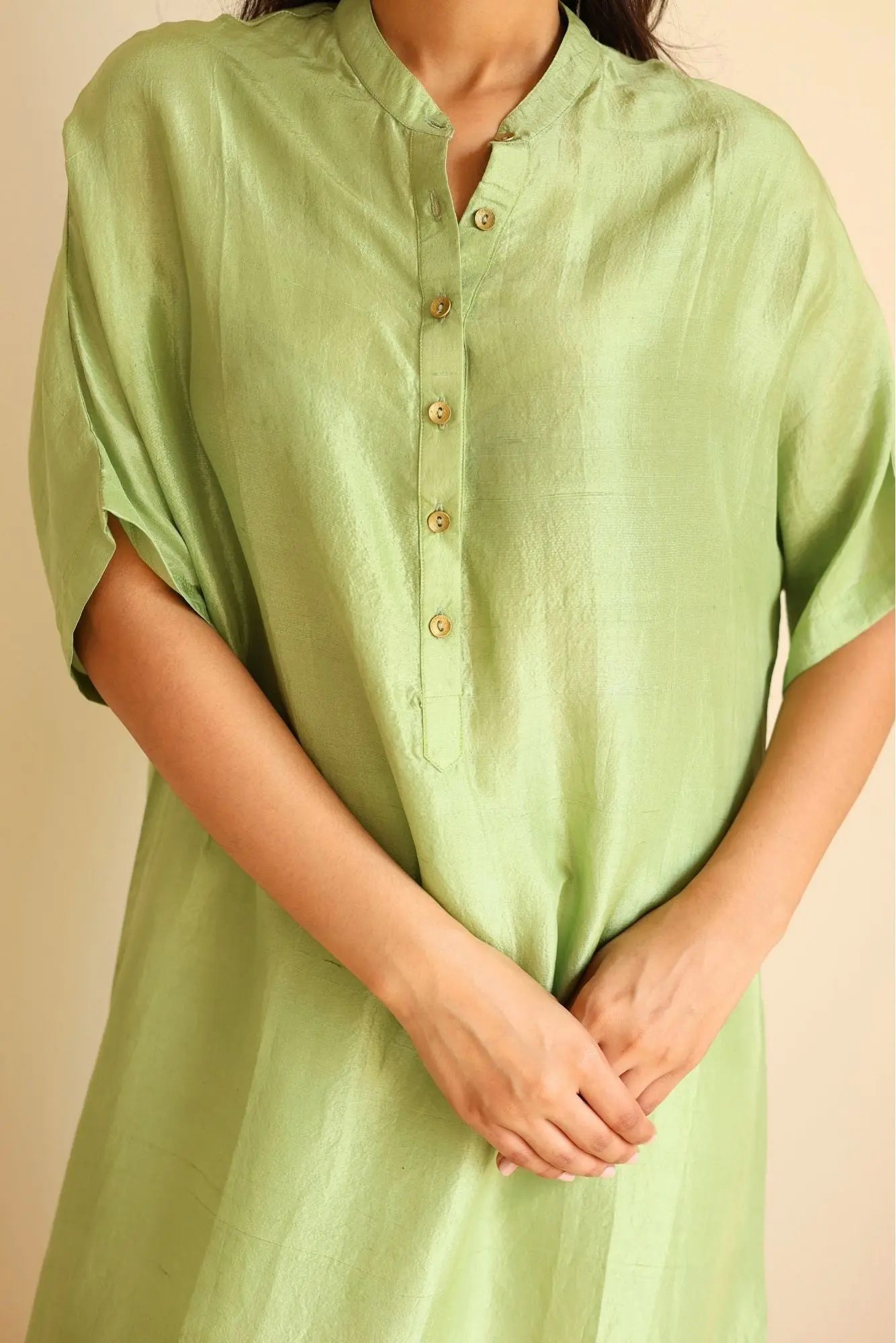 Luna Silk Mint Kurta SanctuaryLiving