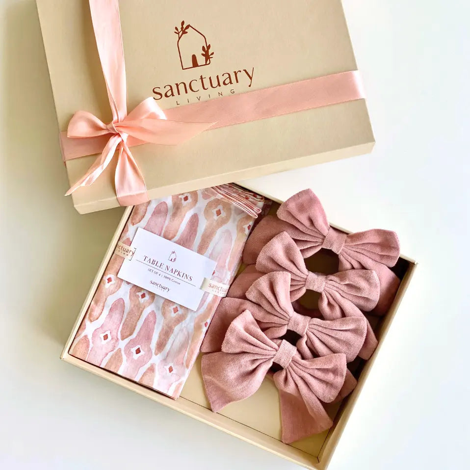 Mosaic Blush Gift Box-Napkins & Napkin Rings SanctuaryLiving