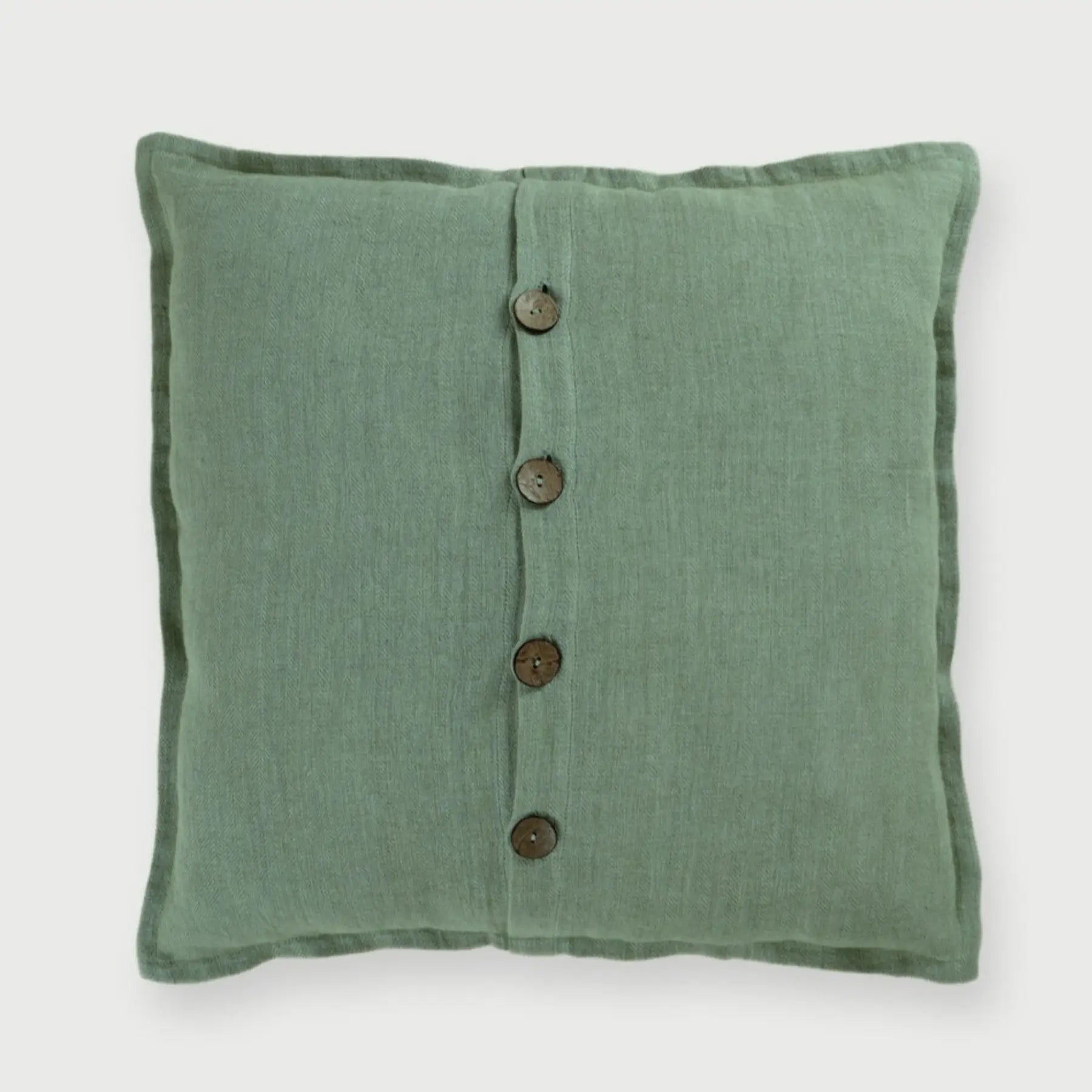 Eucalyptus Herringbone Linen Cushion Cover SanctuaryLiving