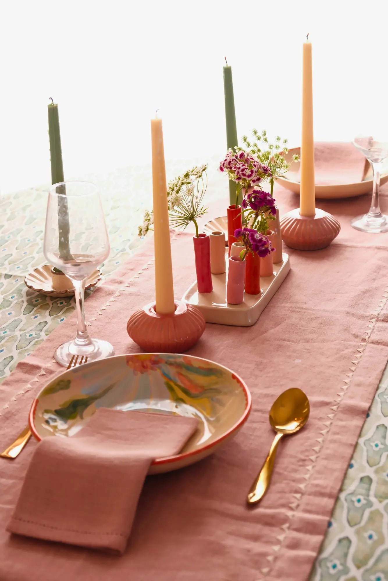 Mirage Rose Linen Table Runner SanctuaryLiving